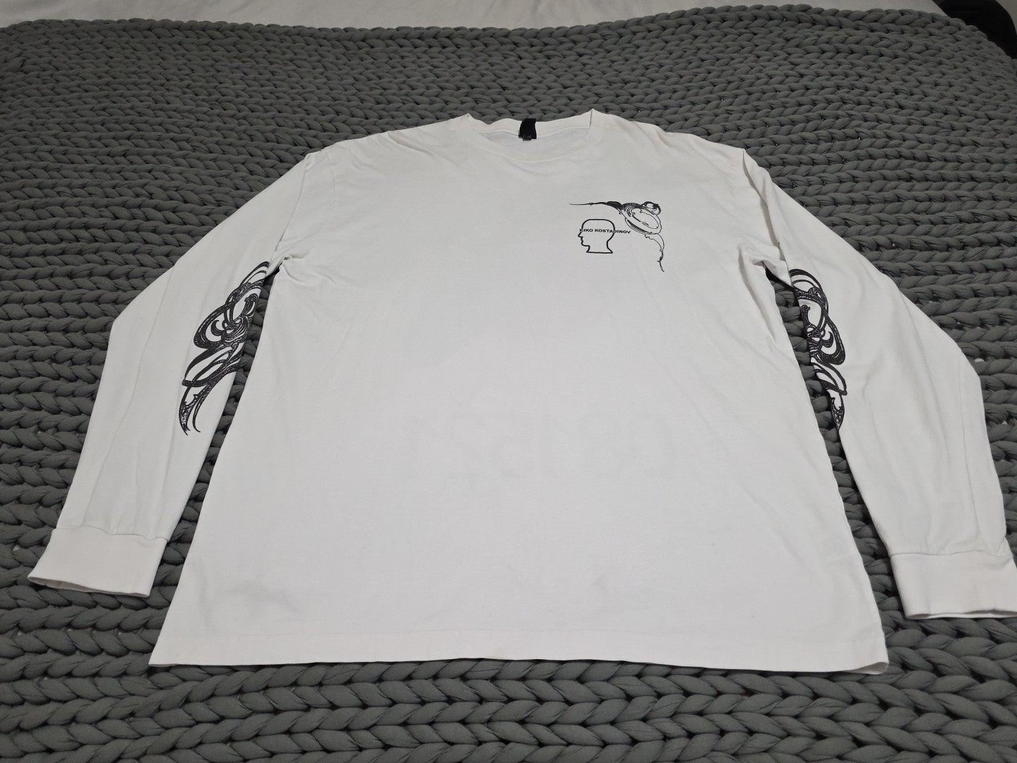 Brain Dead Kiko Kostadinov Asics White FruitFly Long Sleeve Shirt Medium