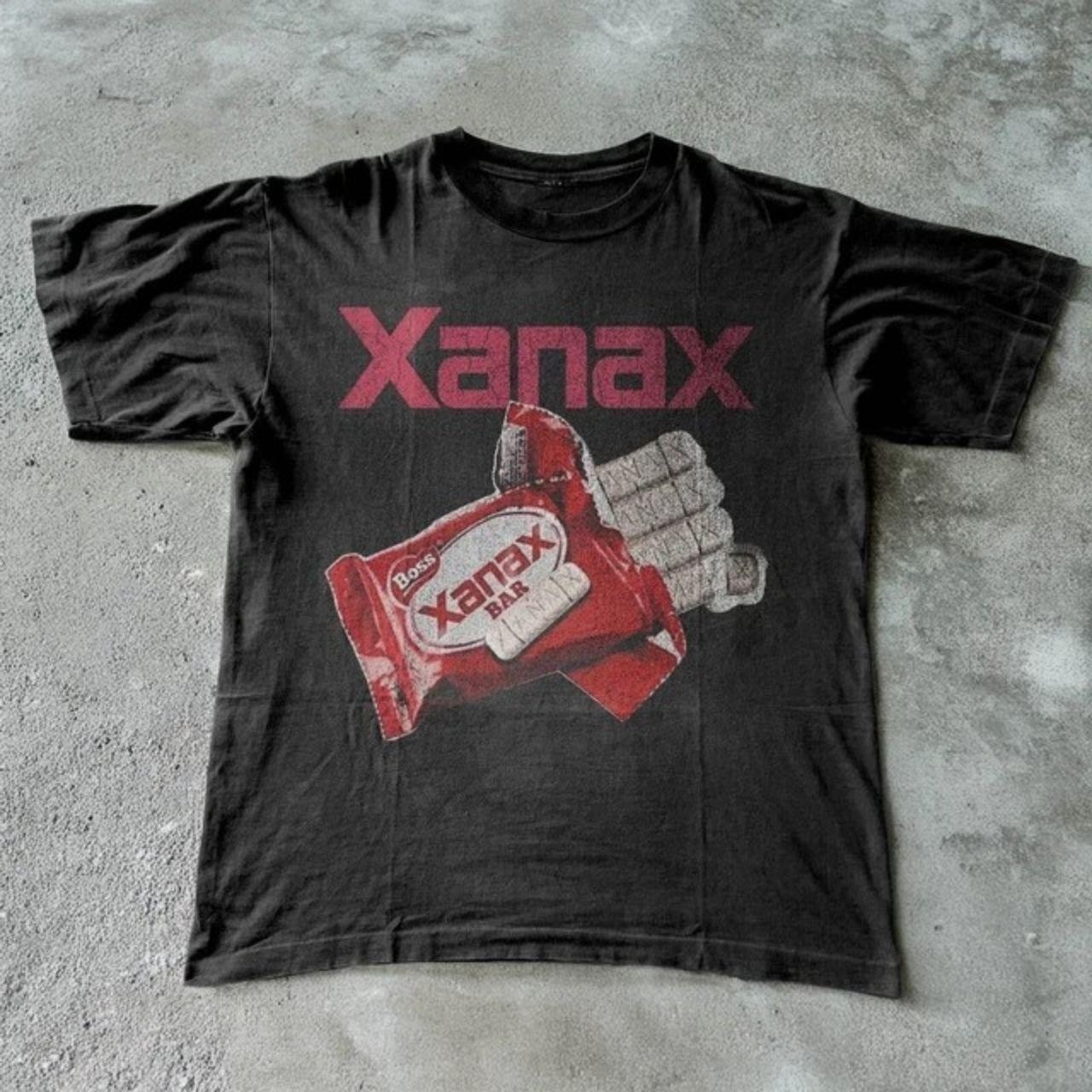 Boss xanax bar graphic retro funny parody movie tshirt_ vintage movie tshirt