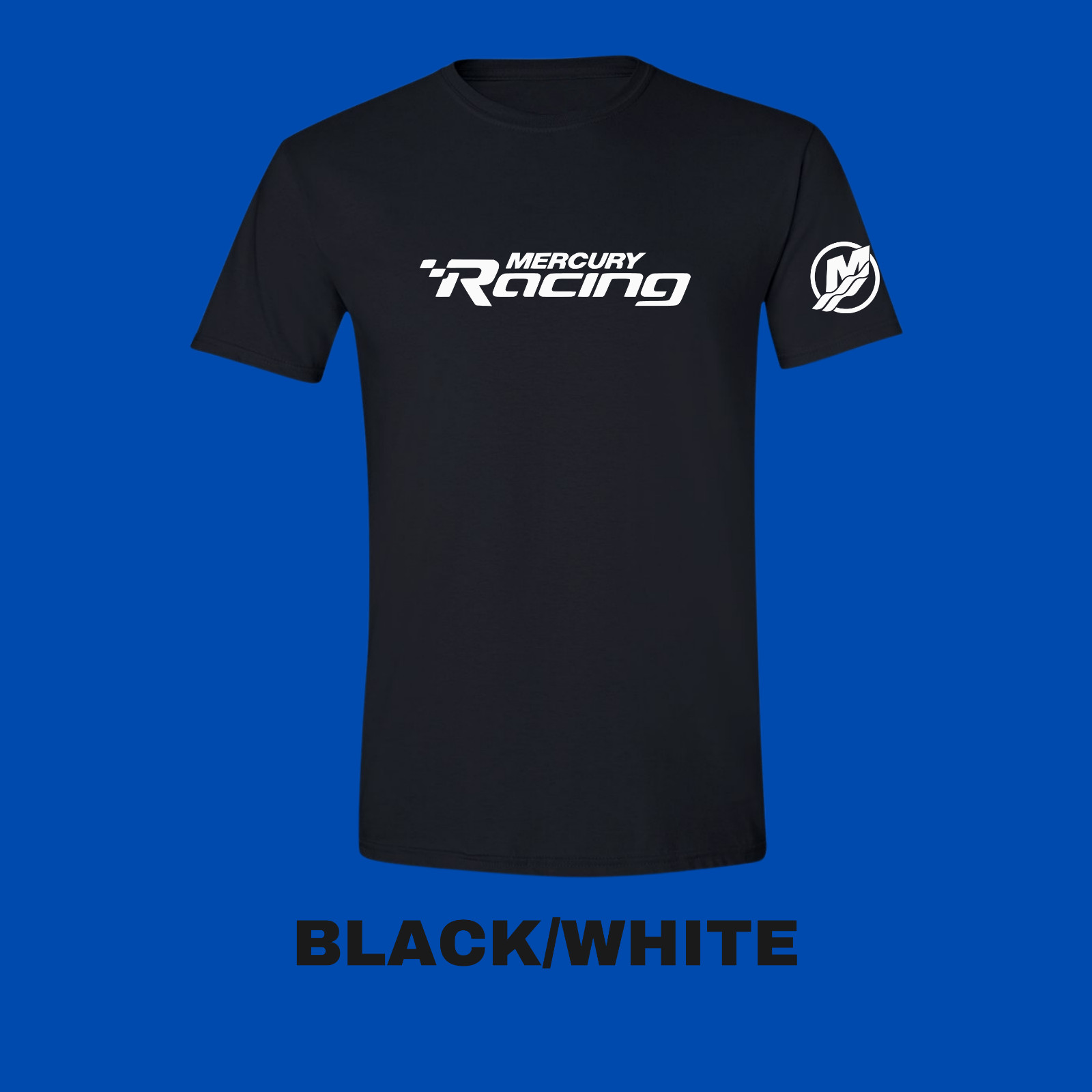 Mercury Racing Outboards Boating Mercruiser T-Shirt With FREE Vinyl Decal L@@K!
