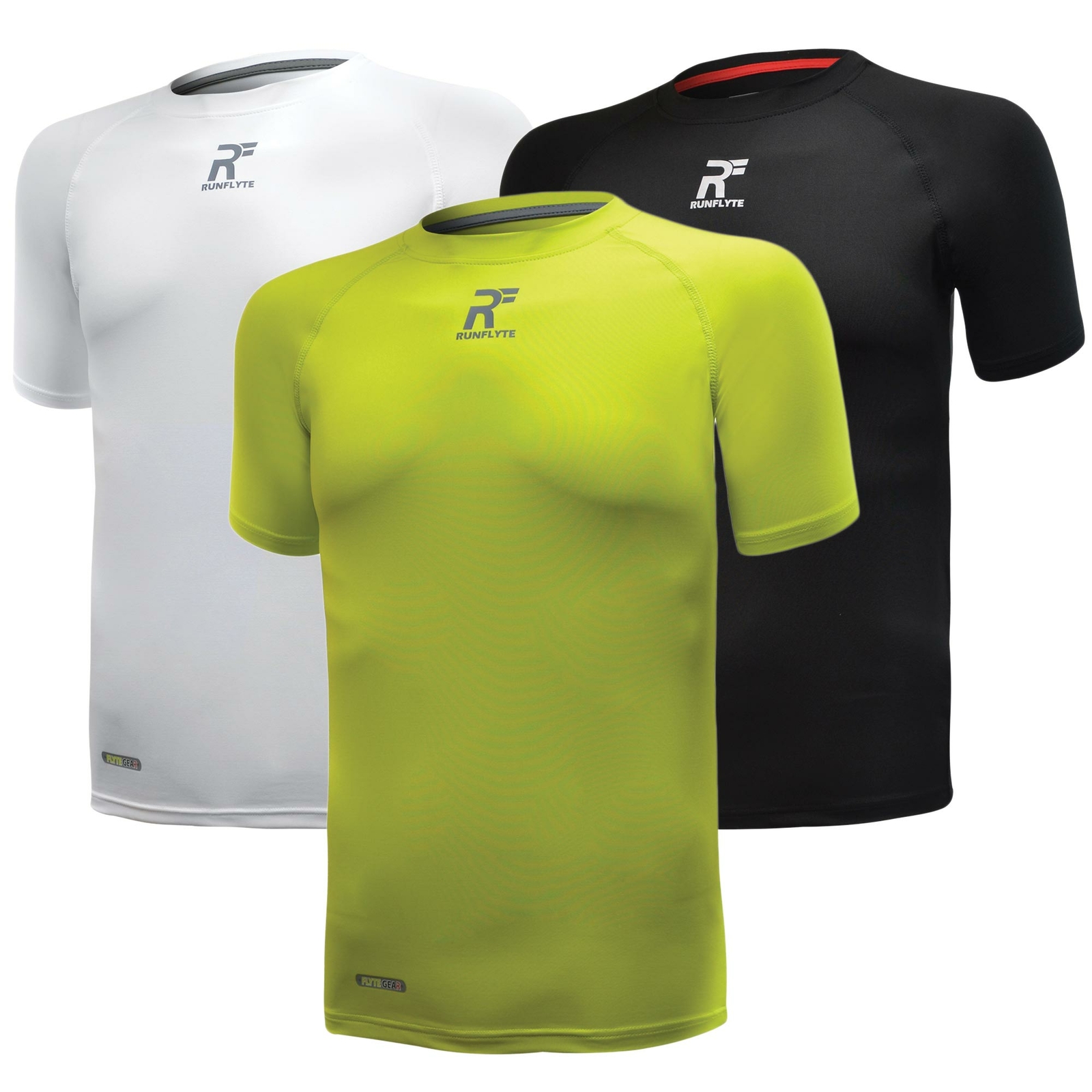 RunFlyte Men’s Contour Stitch Short Sleeve T-Shirt Athletic Running Dry f1003