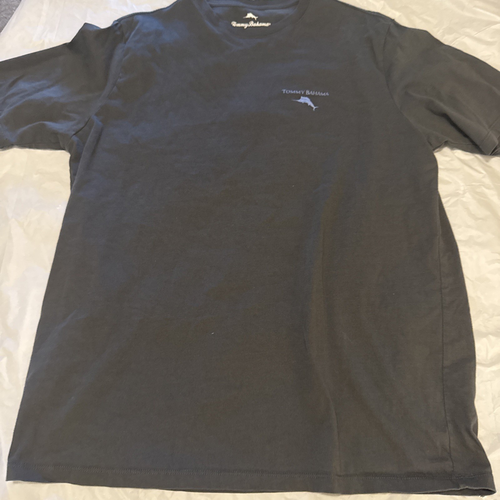 Tommy Bahama Another Rum Bites The Dust Graphic Tee Charcoal Gray Mens L Shirt