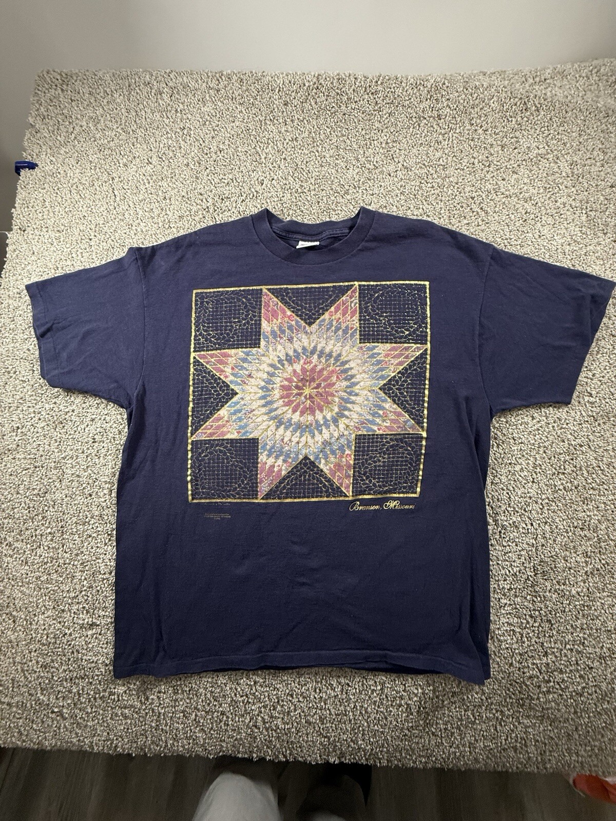 Vintage 90s Brandon Missouri Single Stitch T-shirt 2XL Streetwear Blue