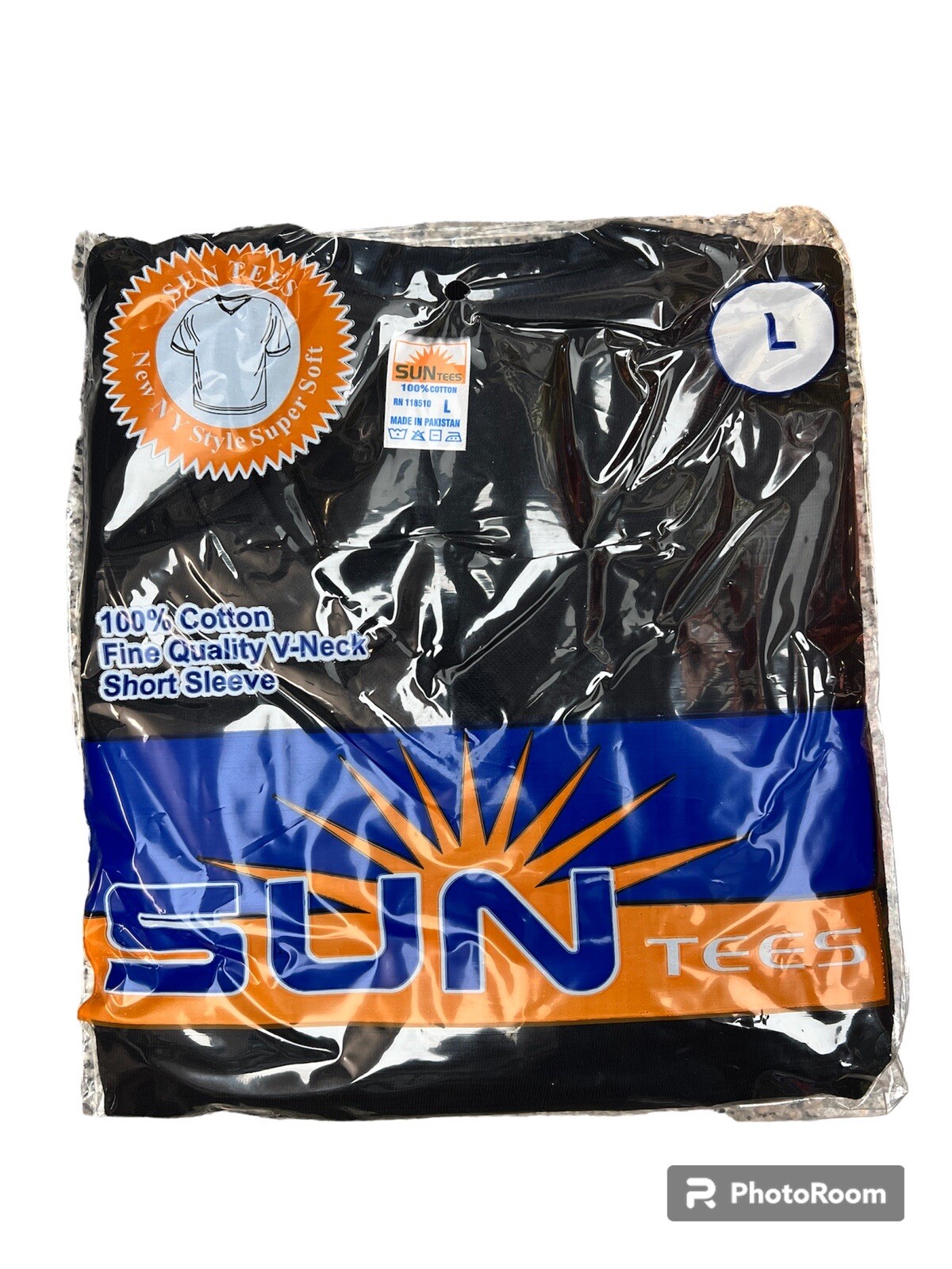 Sun Tees 100% Cotton Short Sleeve T Shirt Crew & V Neck (Black & White) S To 6XL