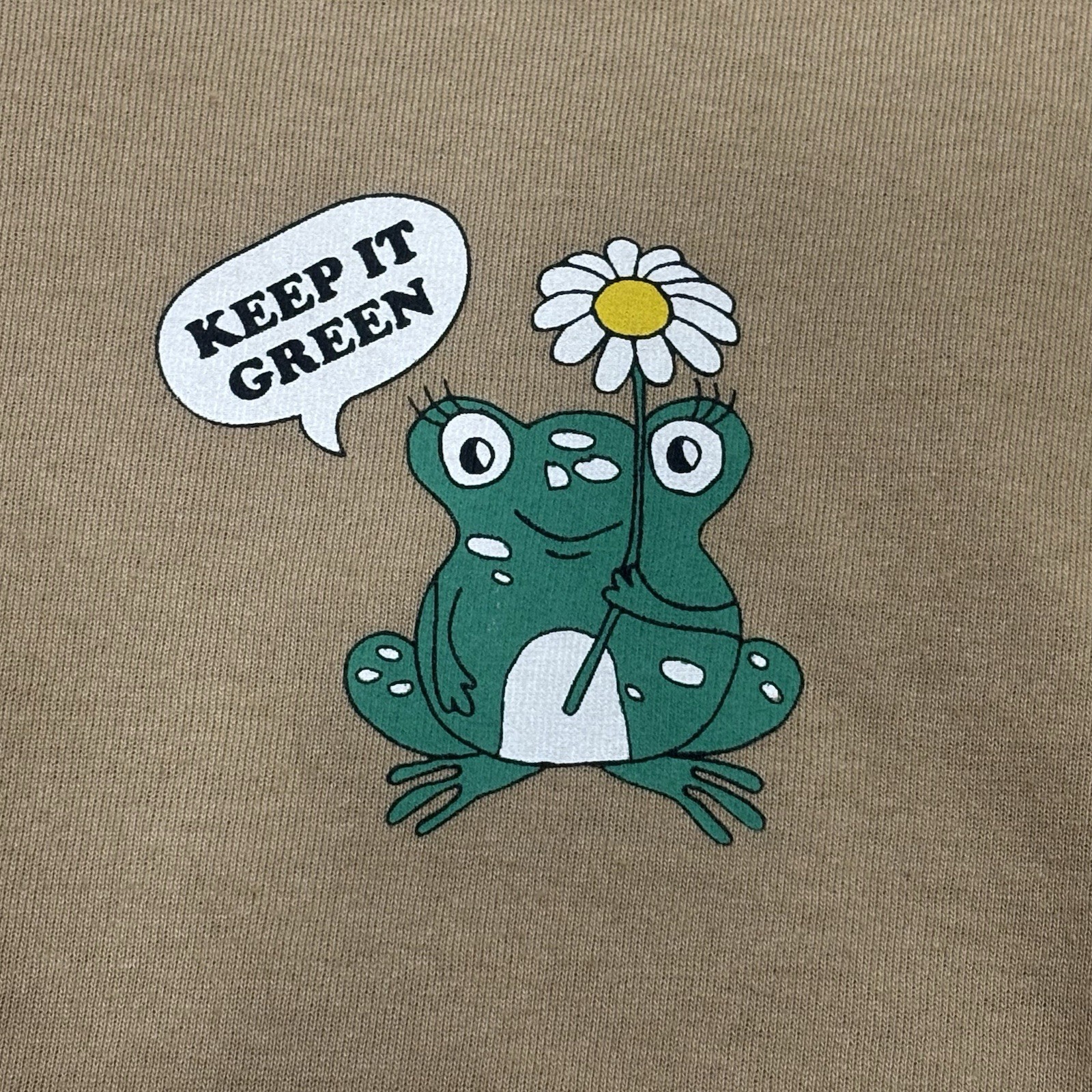 Recycled Threads Love Your Mother Earth T Shirt Size M Frog Mushroom Brown Tee