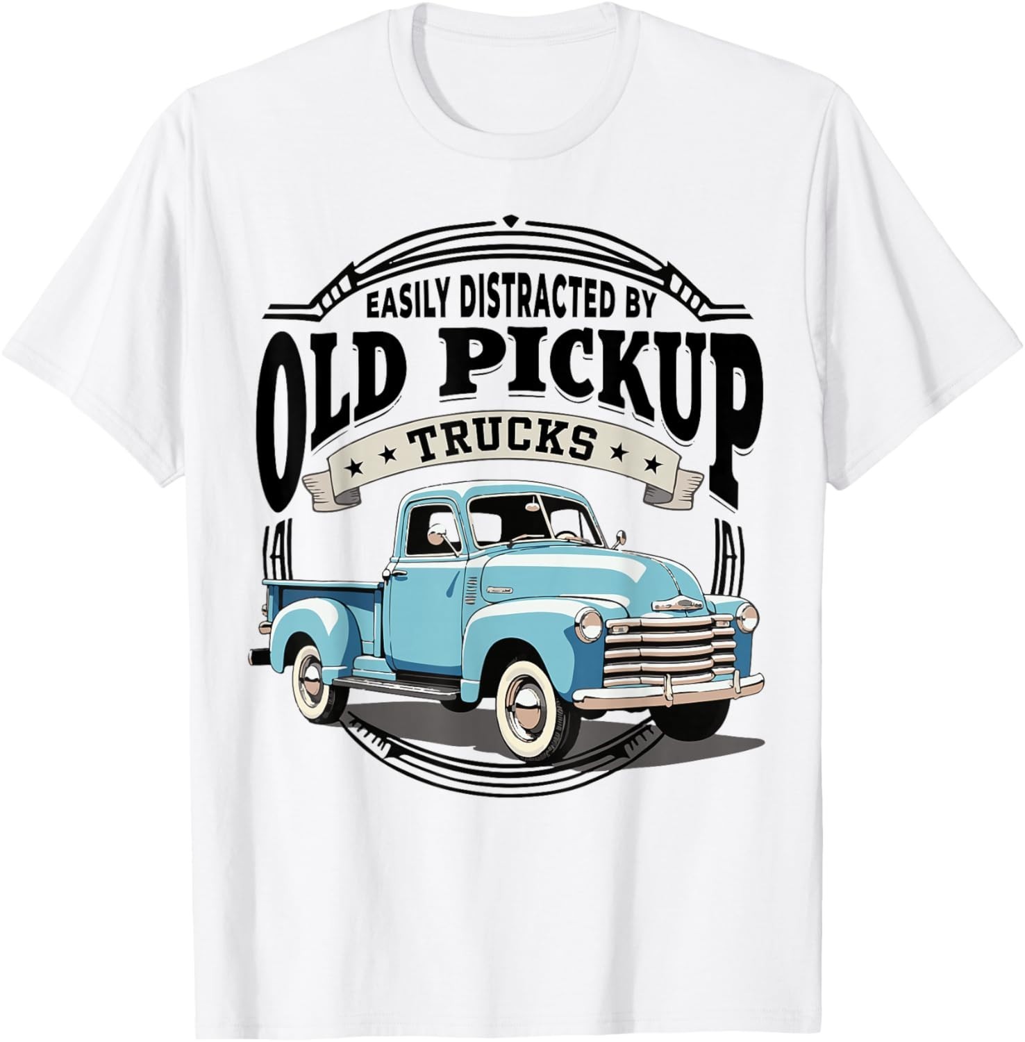 Funny Easily Distracted by Old Pickup Trucks Classic T-Shirt