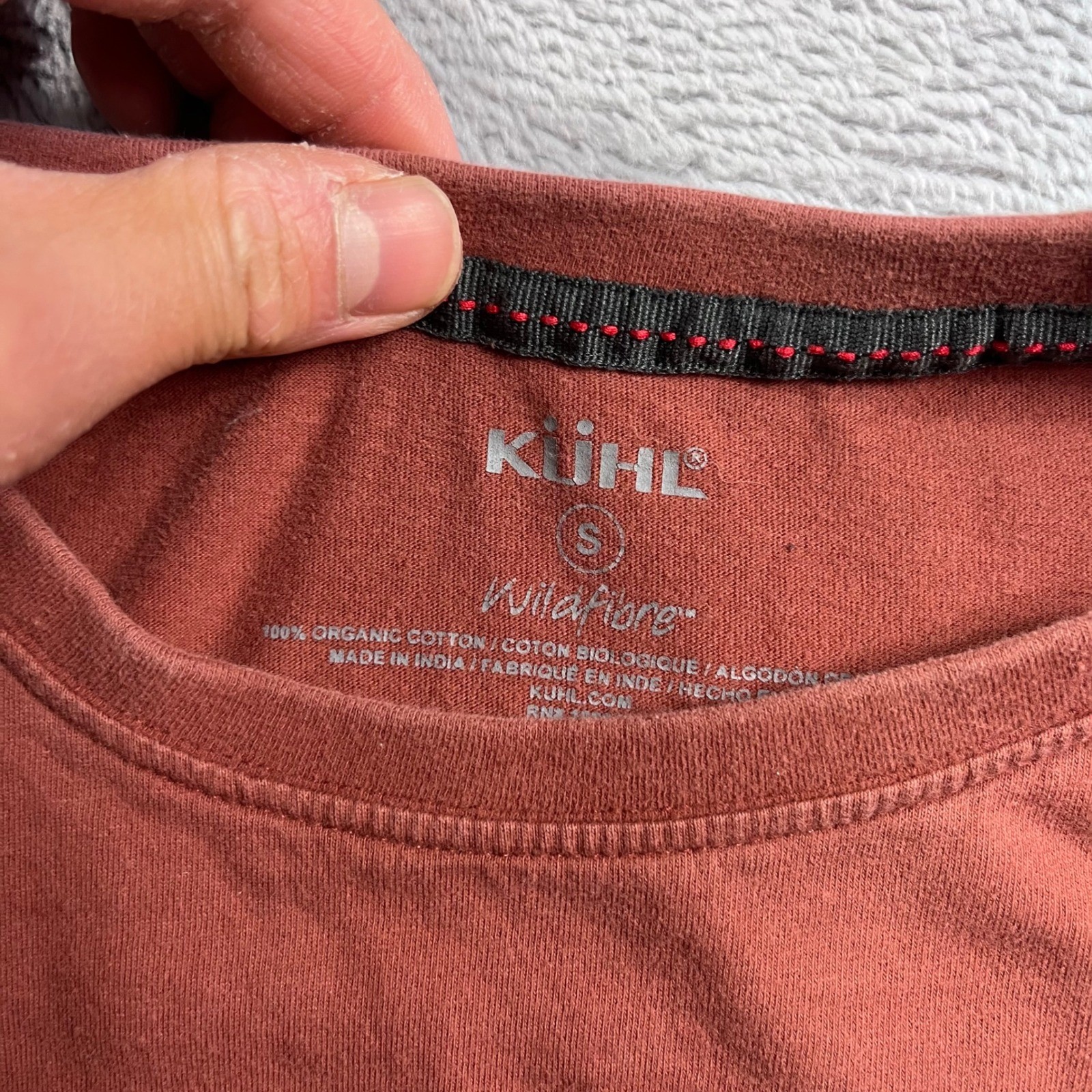 Kuhl Wildfibre Mens Small Organic Cotton Short Sleeve T-Shirt Red Clay