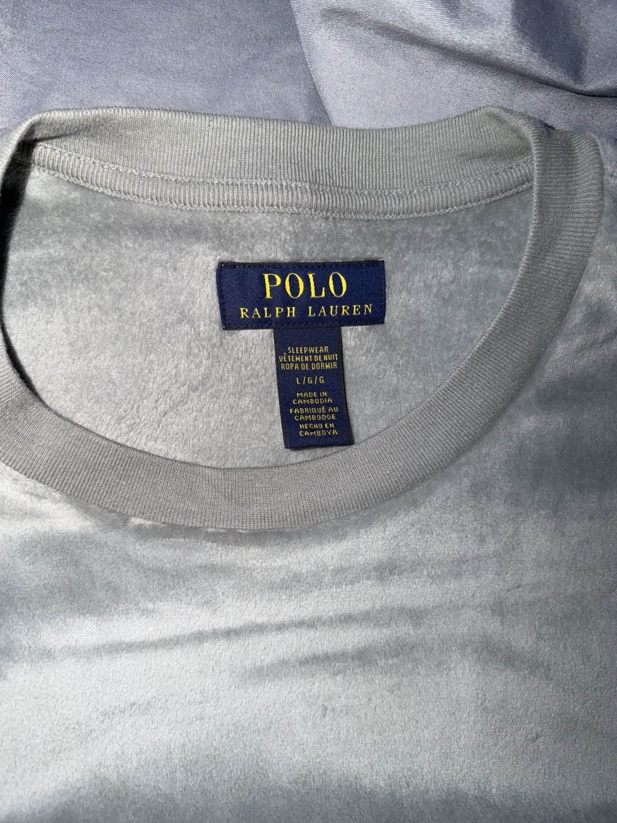 Polo Ralph Lauren Men’s Crew Neck Long Sleeve Shirt Gray Size L