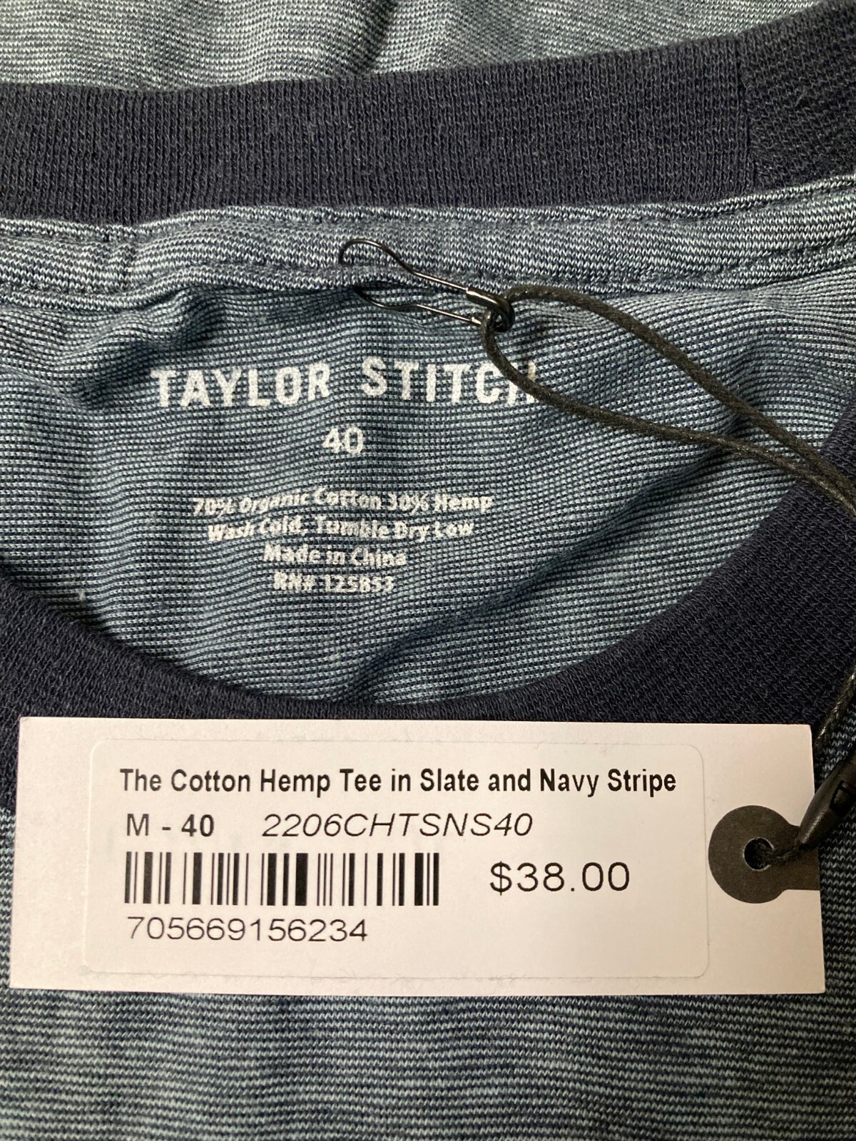 Taylor Stitch Men’s T-Shirt, Cotton Hemp T-Shirt, Crew Neck, Fitted