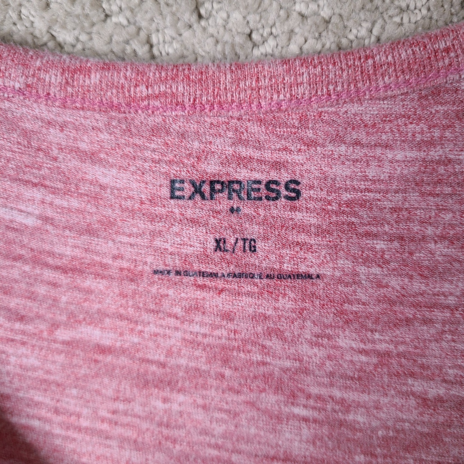 Express Shirt Mens XL Red White Gray Tank Top Colorblock Heather Cotton Blend