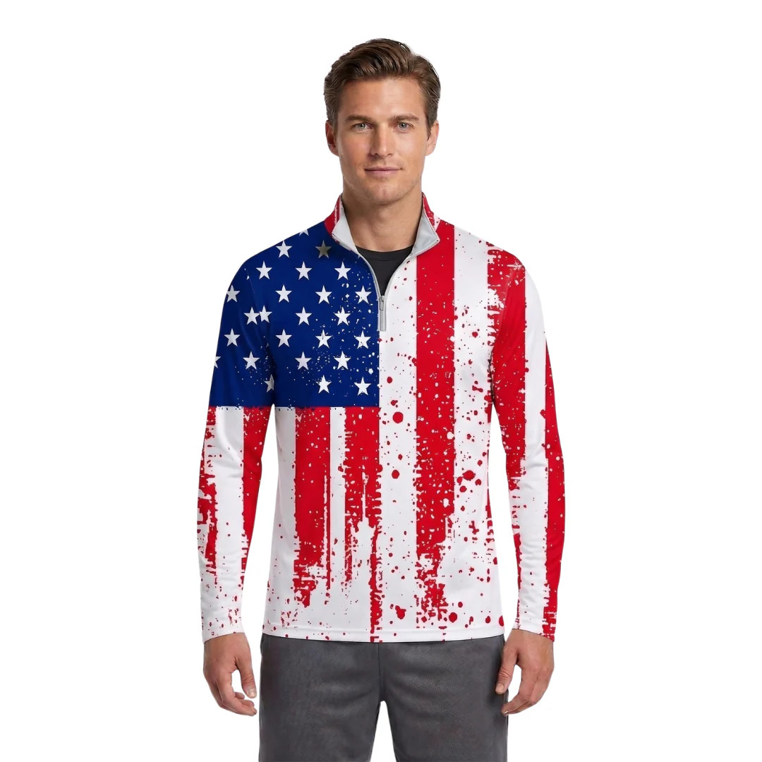 USA Soccer Jersey Replica Flag 1/4 Zip- PreSale. Ships in 7 days