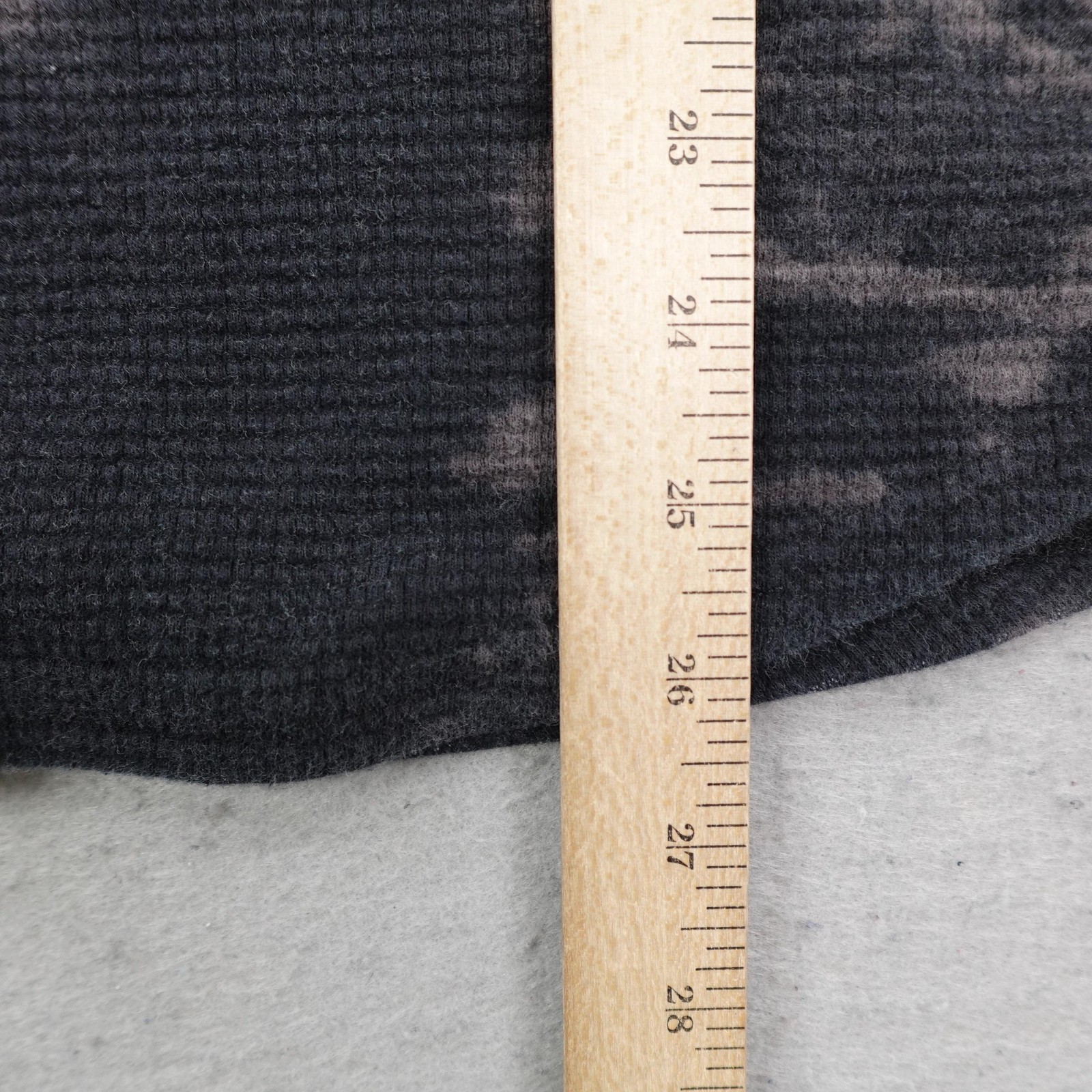 Hollister Shirt Medium Black Gray Dye Waffle Knit Thermal Must Have Collection