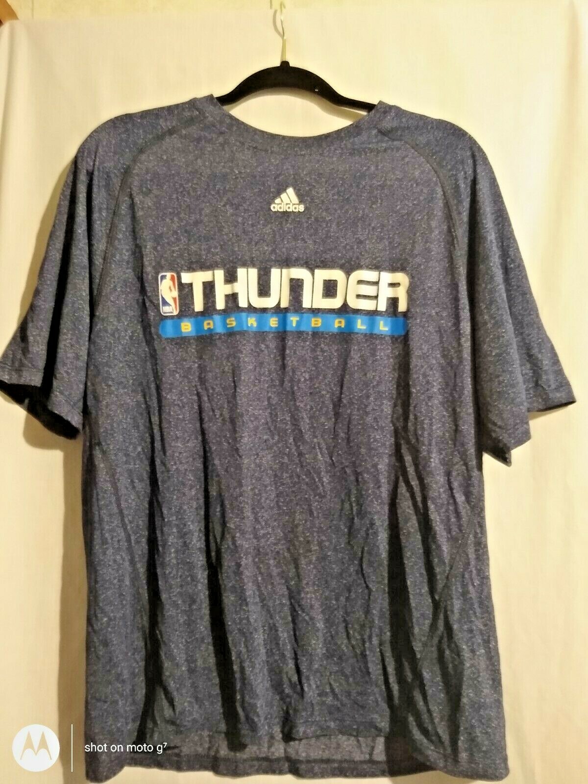 Size L Adidas men climate blue short sleeve Thunder Basketball shirt