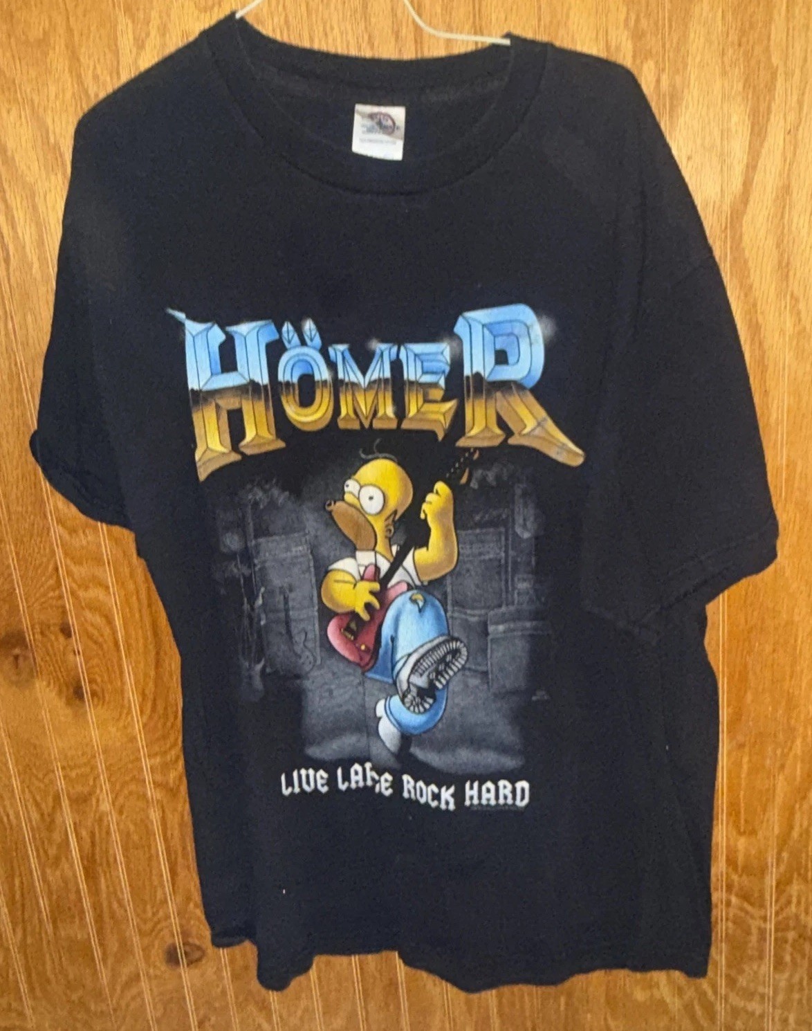 Adult T-shirt Homer From The Simpsons Character Print Size L Black Vintage