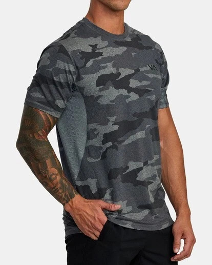 RVCA Sport Vent Performance Athletic Camo Crew Neck T-Shirt Sz M