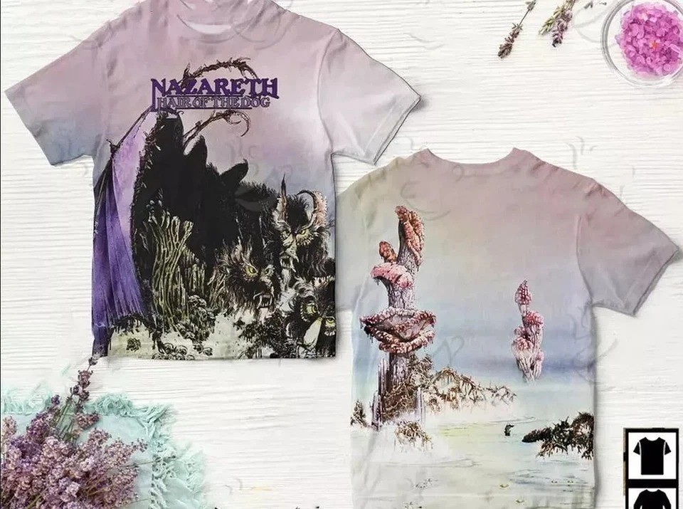 Nazareth Rock Band Hair Of The Dog Album Cover AOP 3D T Shirt Full Size S-5XL