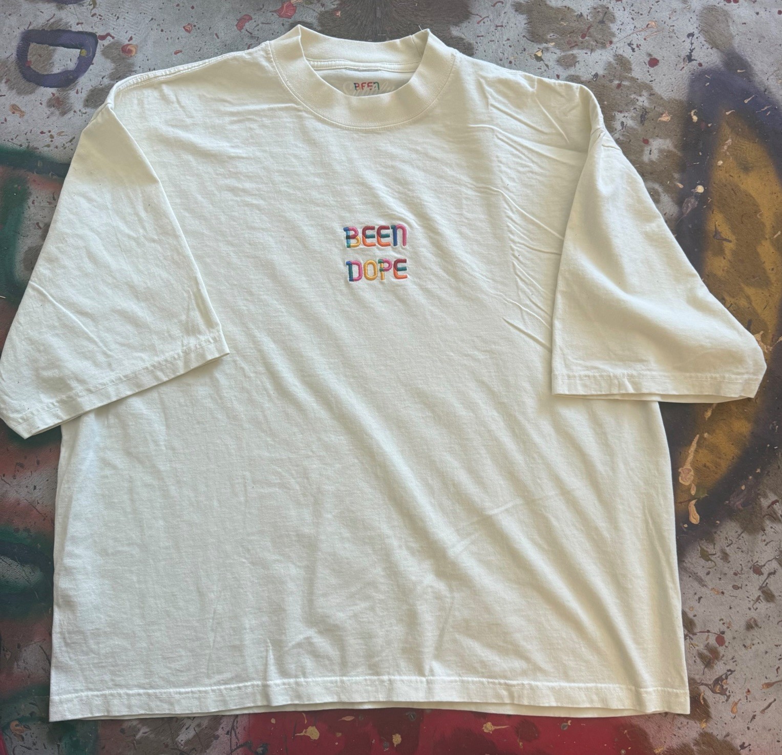 Standard Issued 7.5oz Garment Dyed T-Shirt Logo Embroidered Been Dope Supply
