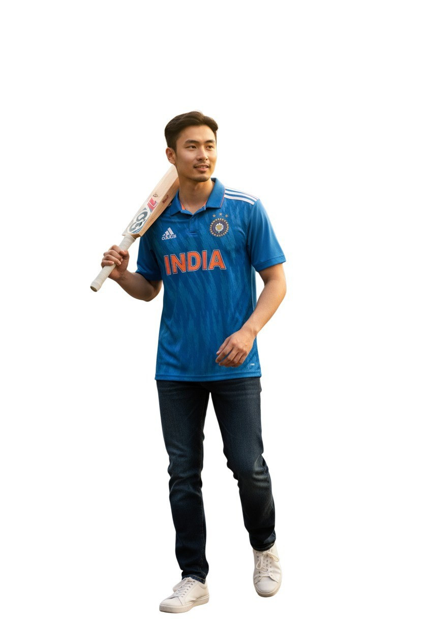 India Cricket T Shirt Jersey Unisex Adults Mens Sports Shirts Top ODI T20 Match