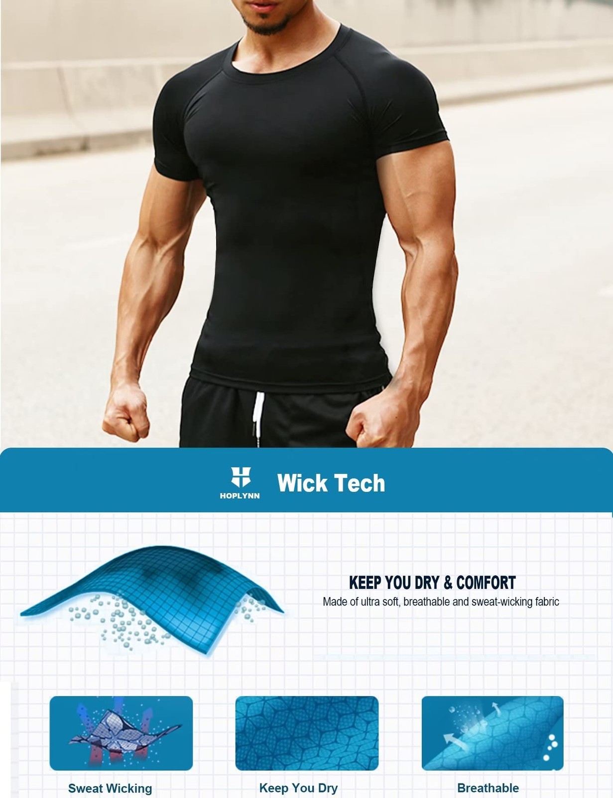 4 Pack Workout Compression Shirts Men Long/Short Sleeve Rash Guard Athletic U…