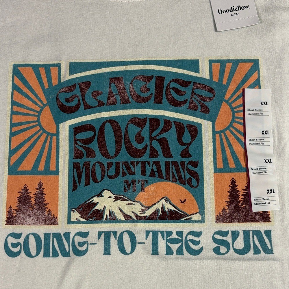 Glacier Rocky Mountains Mt Graphic T-Shirt XXL NWT