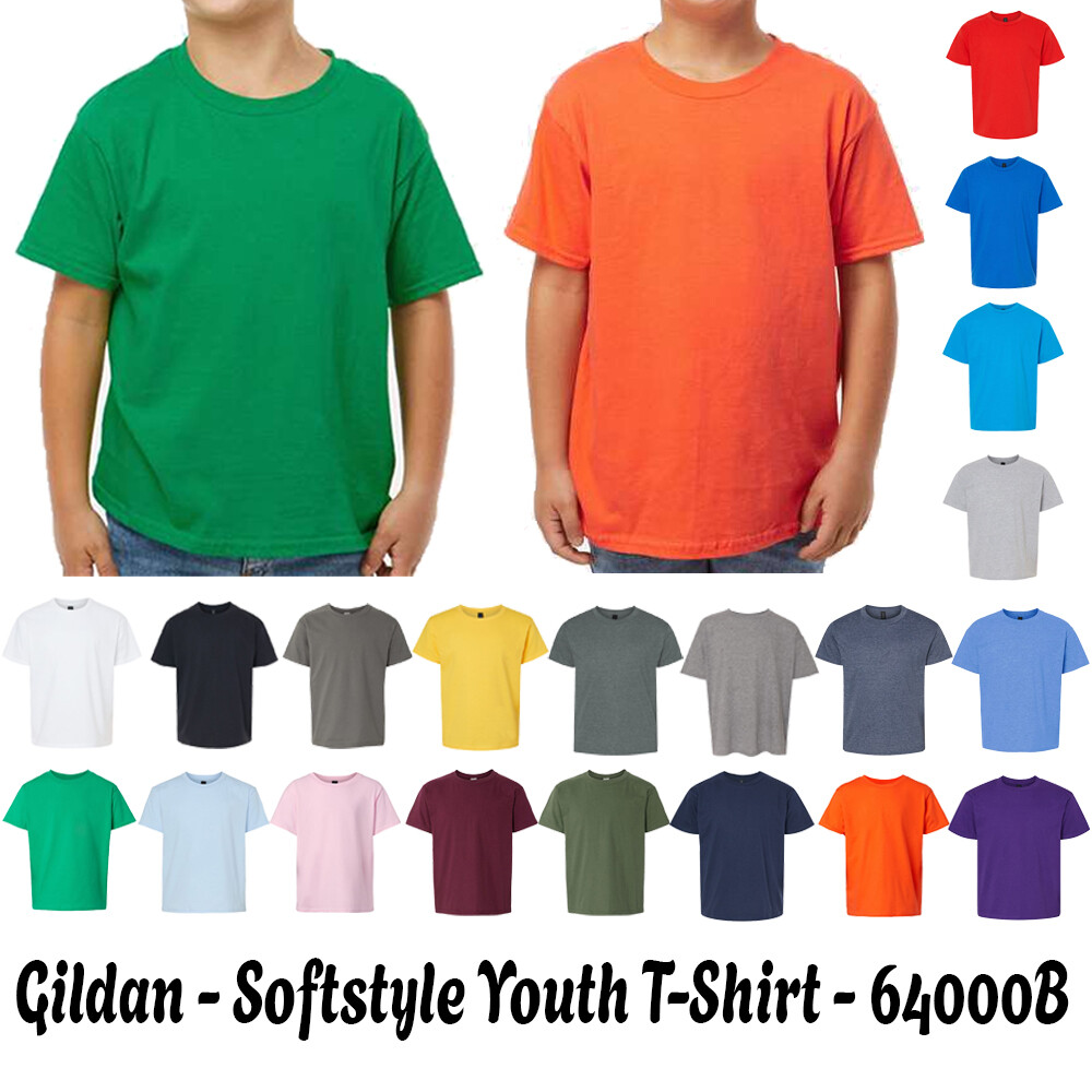 Gildan Youth Softstyle T-Shirt 64000B Bulk T-shirt