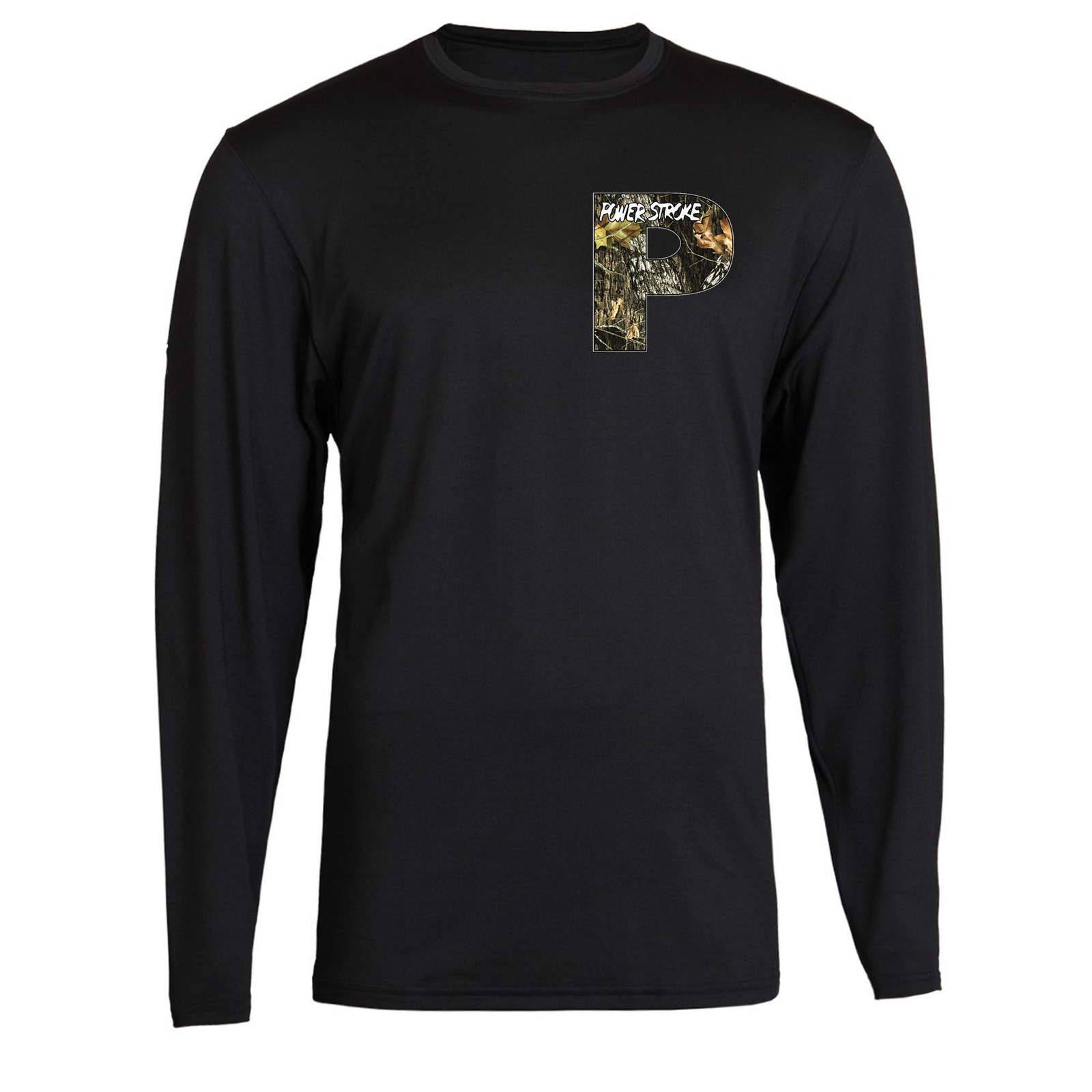 Camo Powerstroke Small P T-Shirt Unisex Black Color Front S – 2XL Long Sleeve