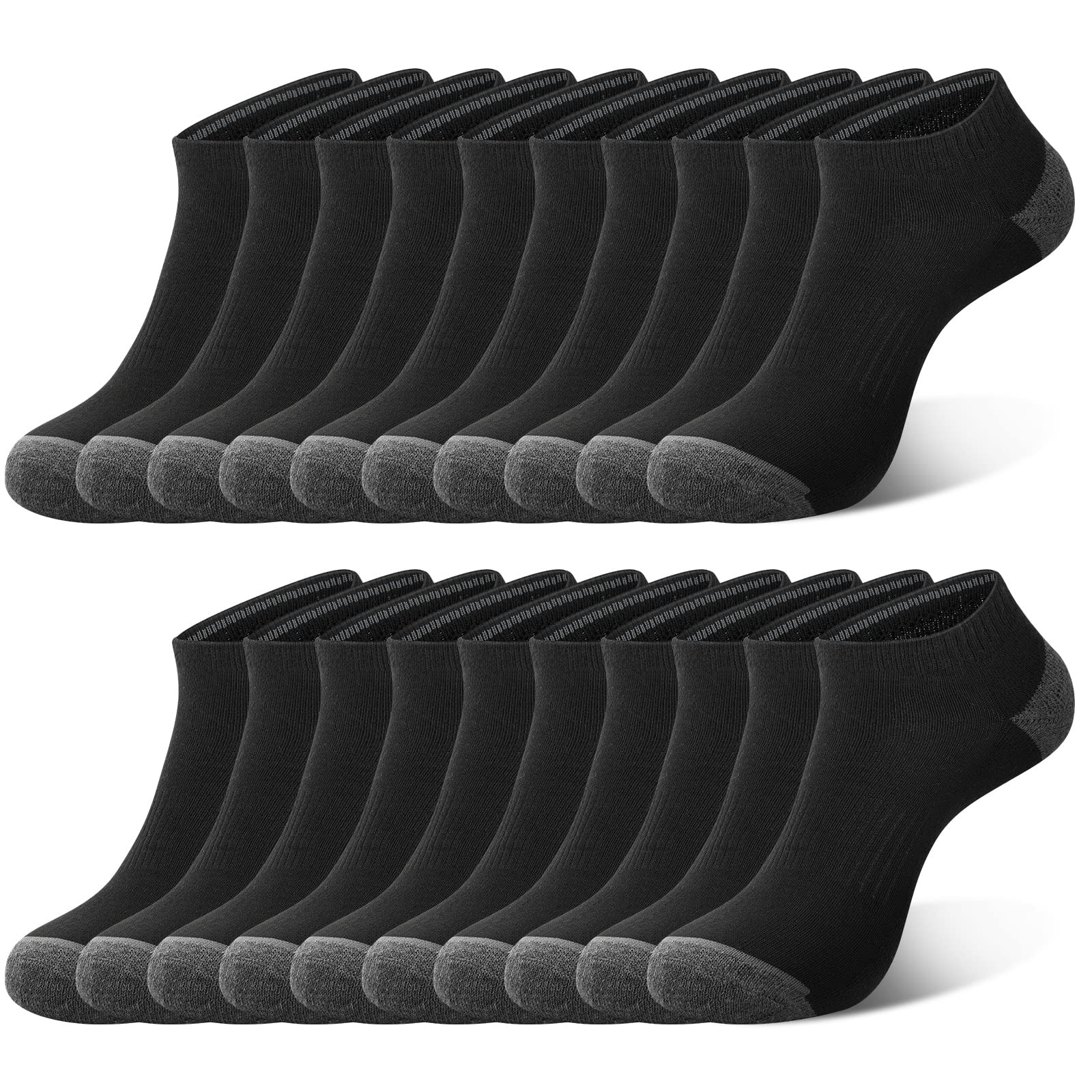 10 Pack Mens Low Cut Ankle Socks Athletic Cushioned Casual Short