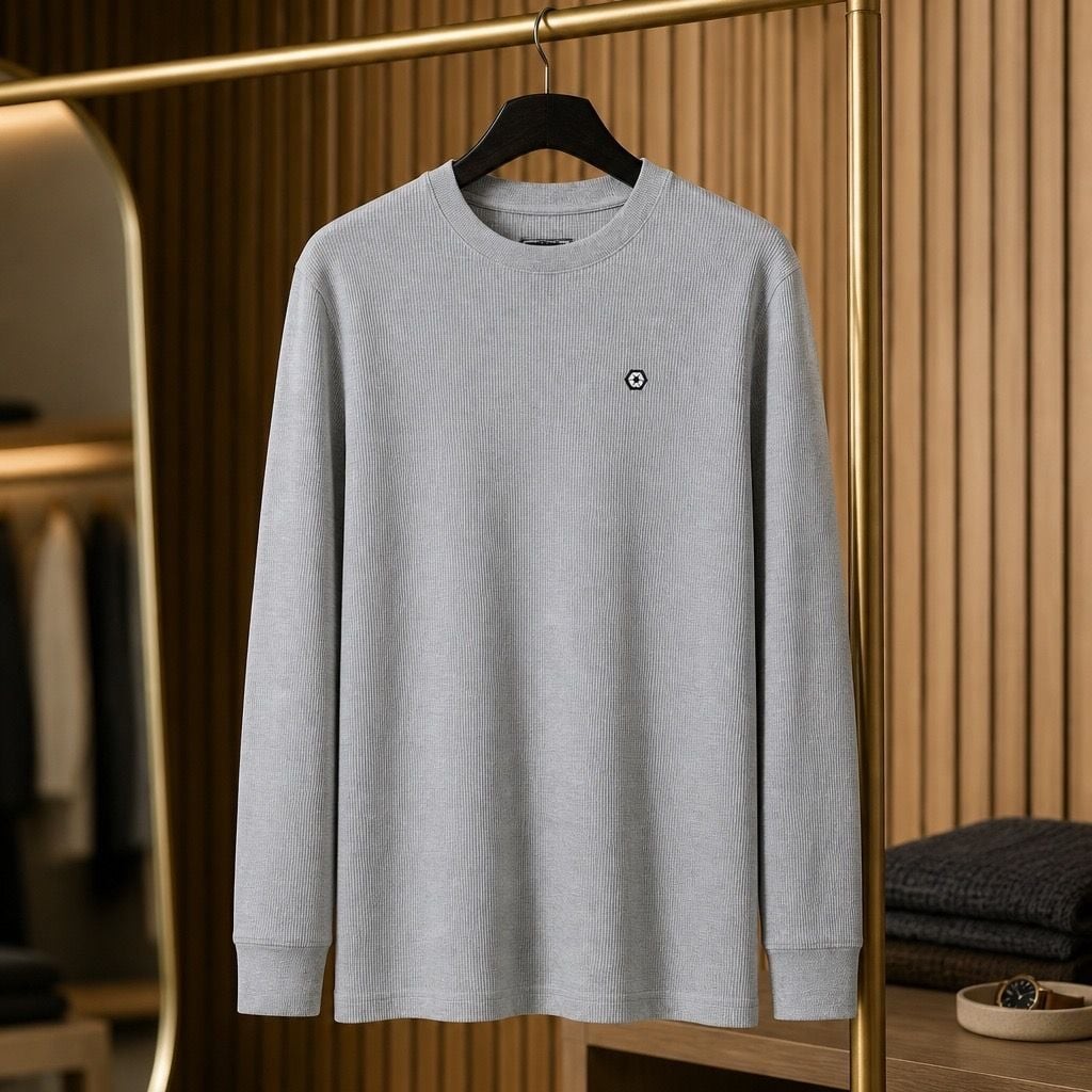 Southpole Authentic Collection Gray Waffle Knit Long Sleeve Shirt XL item 306