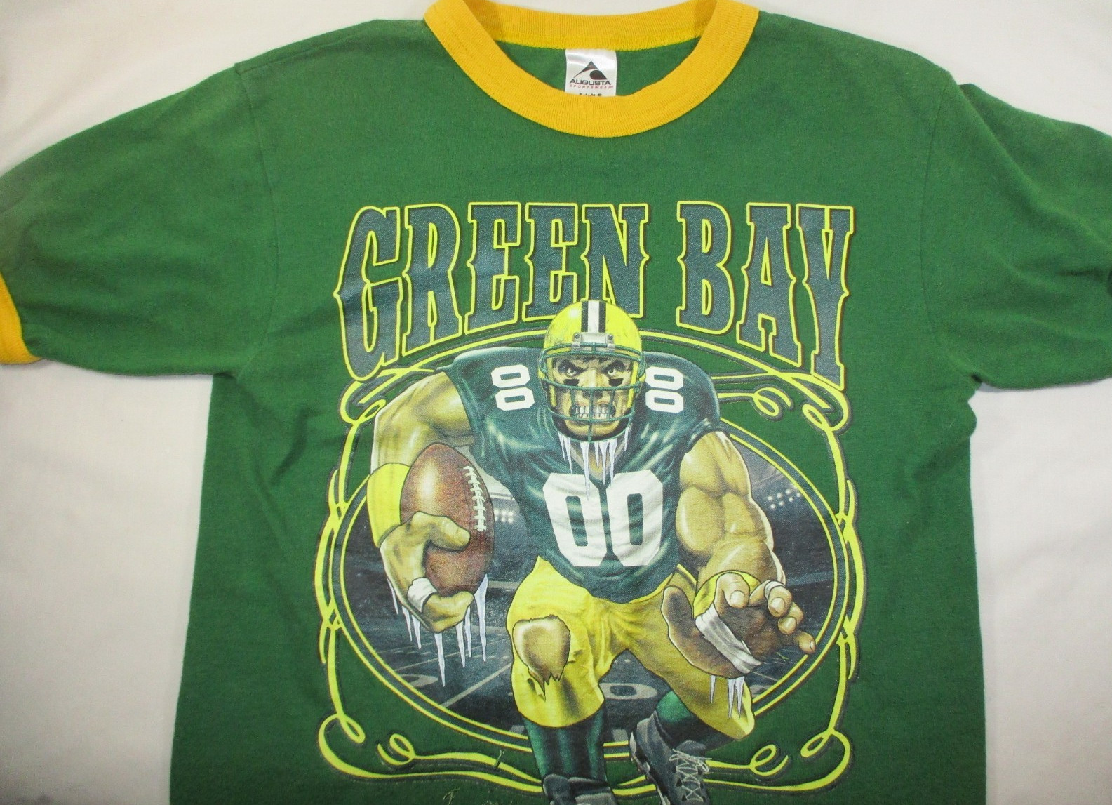 Vtg GREEN BAY PACKERS Ringer T-Shirt~Augusta Sportswear~Men’s S (XS-S)~Used