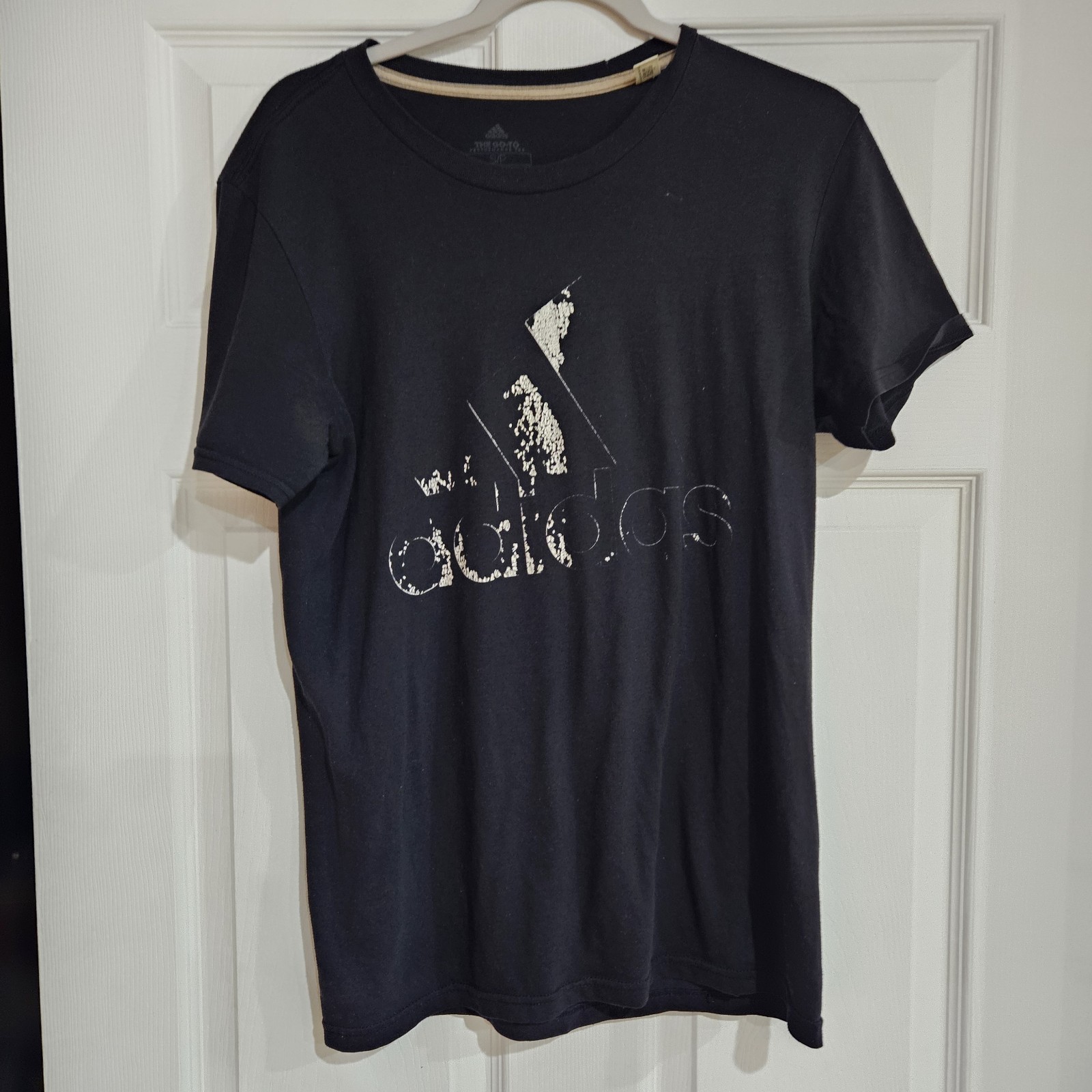 Adidas The Go-To Performance Crew Neck T-Shirt Men’s S Black White Logo Print