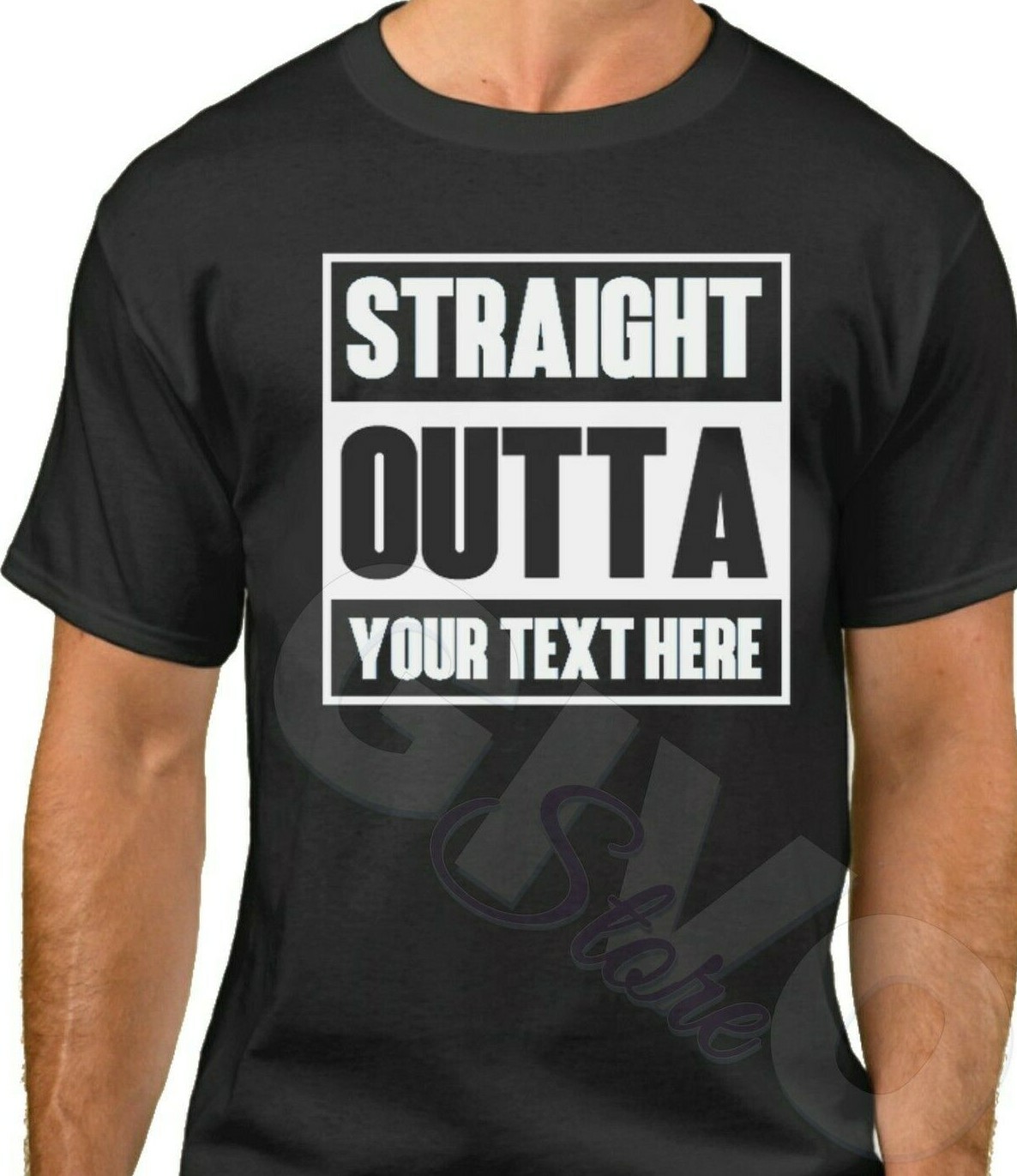 Straight Outta Shirt Custom Made Tee Personalized Shirt Your Own Printed Text