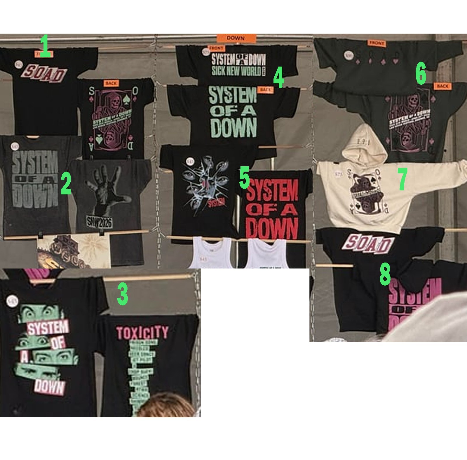 System Of A Down Las Vegas April 25 2026 Reprint T shirt