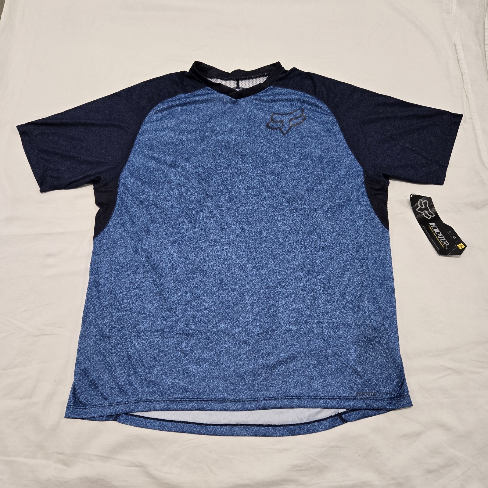 NWT Men’s XL Fox Racing Indicator T-Shirt Lightweight SS Jersey Colorblock Navy