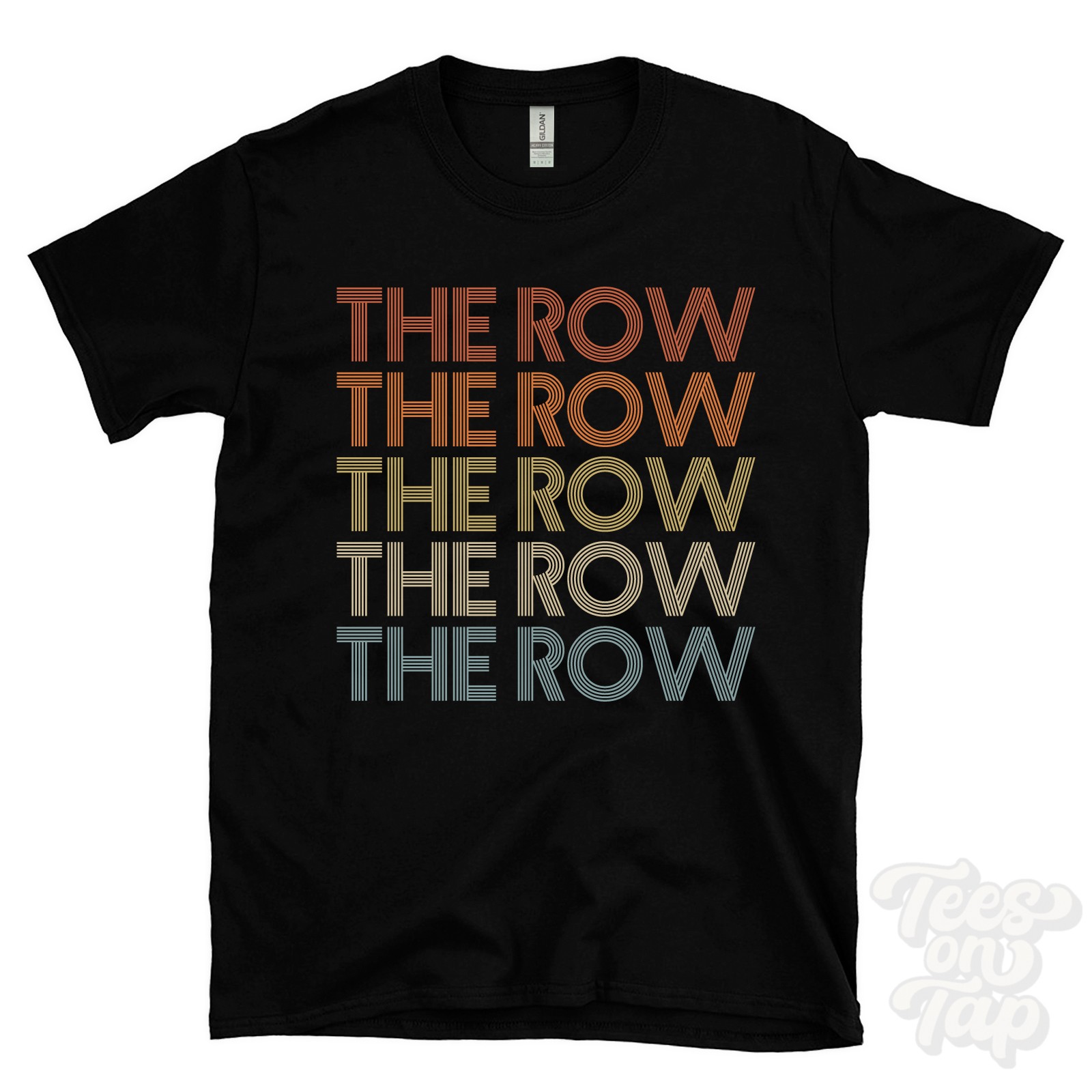 THE ROW REPEATED RETRO STYLE T-SHIRT mens & womens uk place name gift
