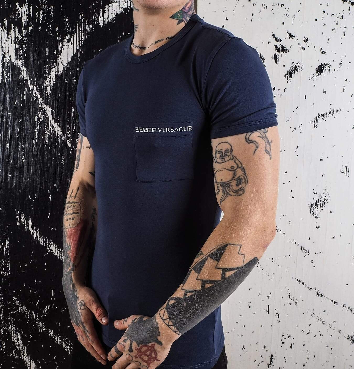 Versace Black CrewNeck Long Sleeve Pull-Over T-Shirt GIROCOLLO INTIMO UOMO~SSENS