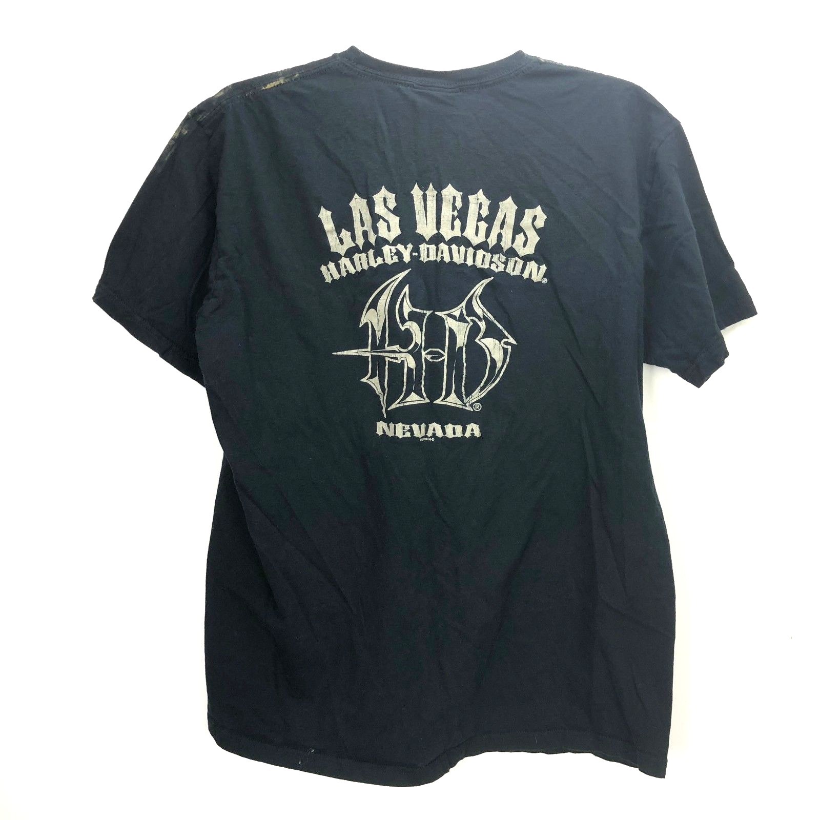 Harley Davidson T-shirt Mens XL Las Vegas Nevada Black Lightning Storm Skull