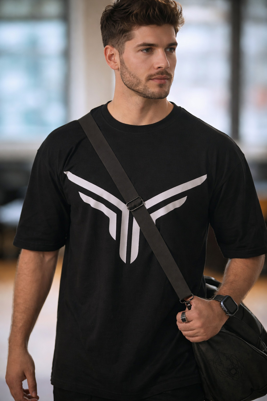 Men Running Sports Cotton T-shirt Gym Fitness Bodybuilding Loose Printed Shirt