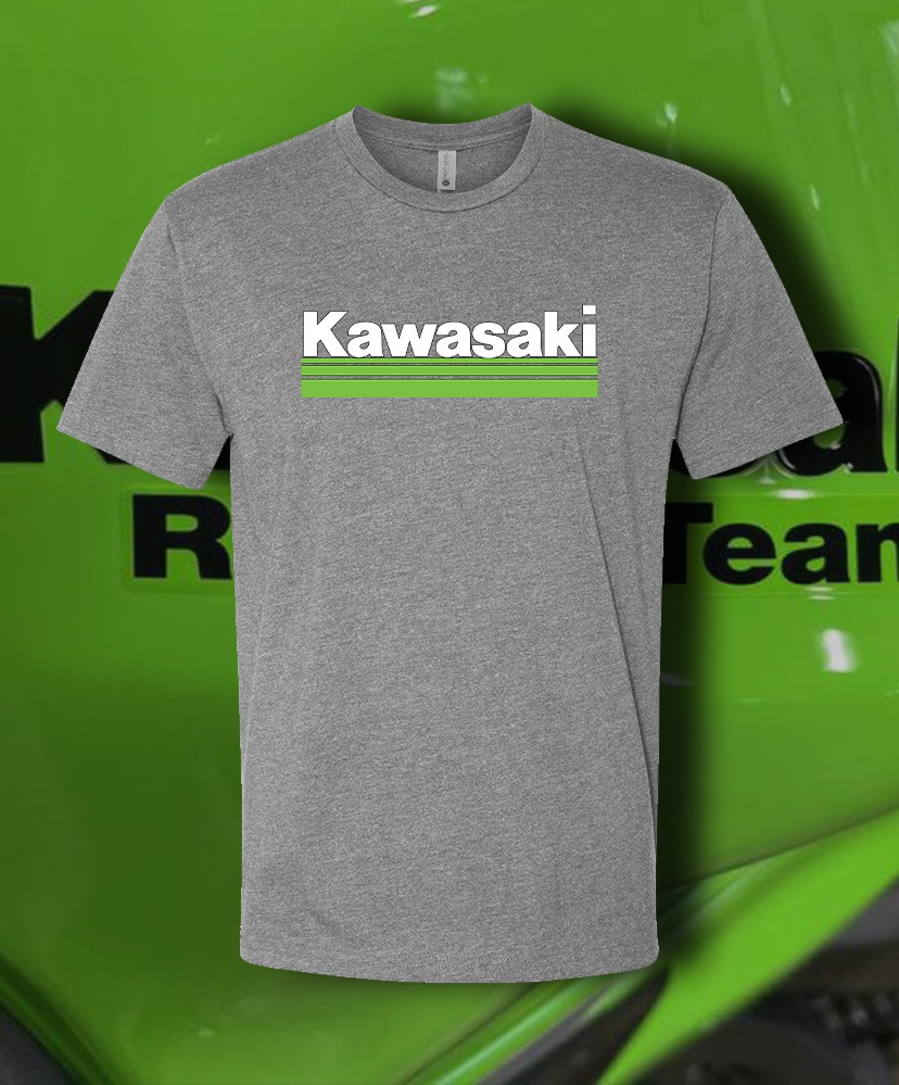 KAWASAKI Main Logo T-SHIRT GREEN Racing Ninja Motorcycle Motor Bike Fast Ship!