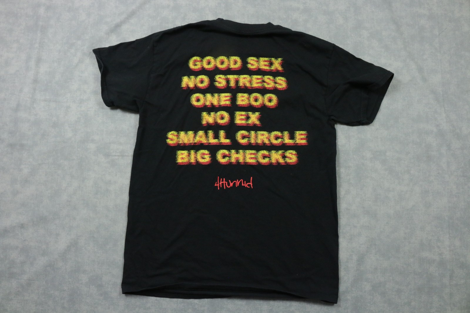 4Hunnid Shirt Mens Medium Good Sex No Stress Circle Checks Graphic Tee