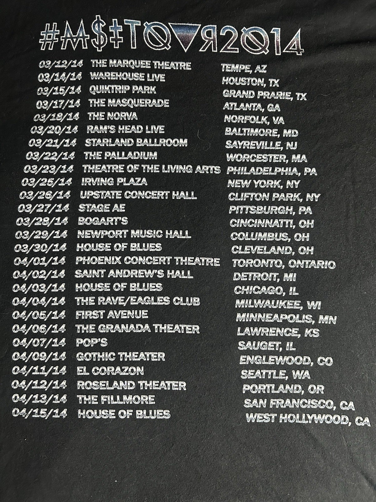 Mindless Self Indulgence T Shirt Rare 2014 Tour Double Sided L/XL No Tag (23×28)