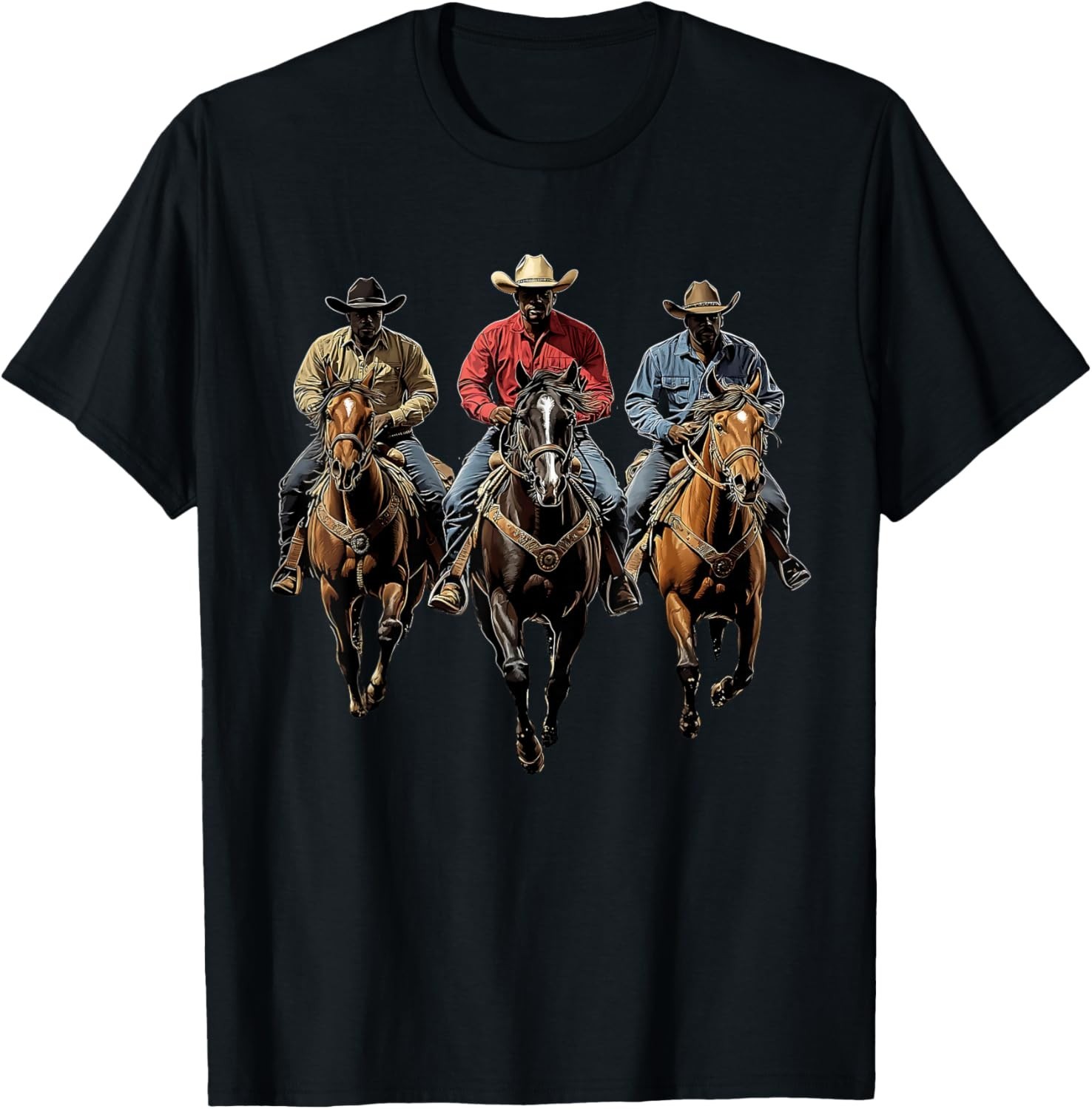 Black African American Cowboy Western Country Texas Rodeo T-Shirt unisex Tee