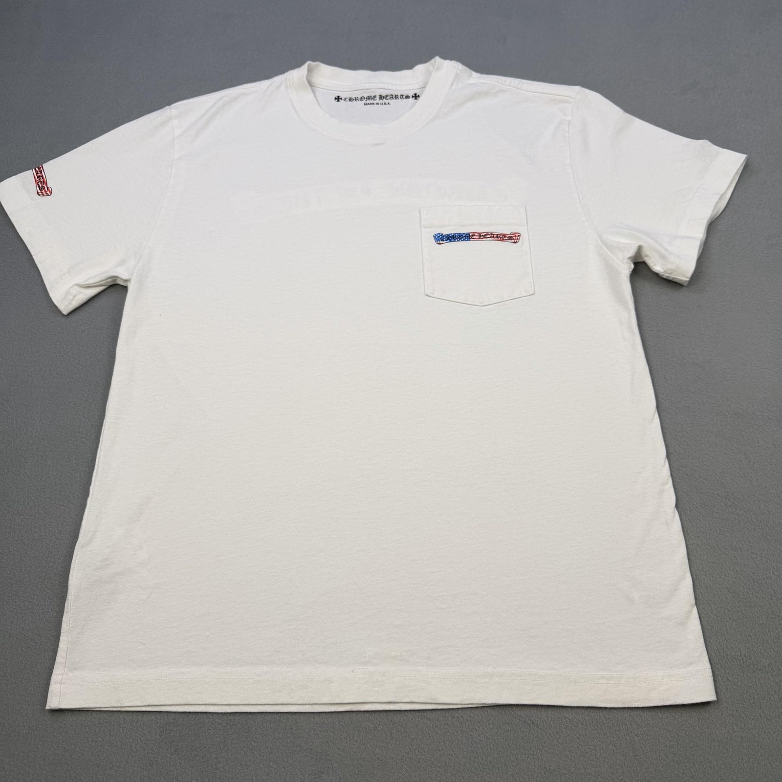Chrome Hearts Shirt Mens Large White Matty Boy American Flag Pocket Patriotic