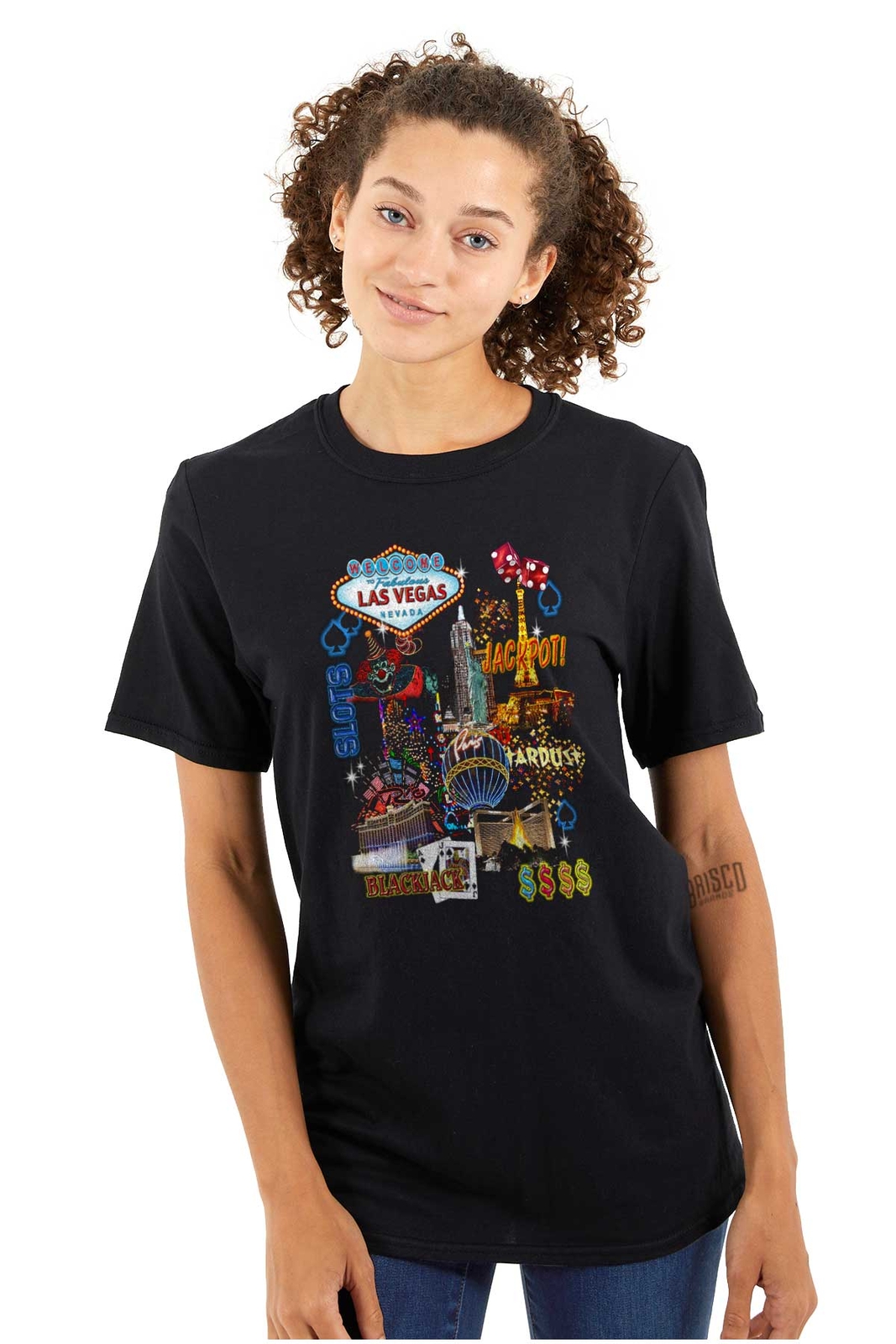 Las Vegas Strip Nevada Blackjack Jackpot Womens or Mens Crewneck T Shirt Tee