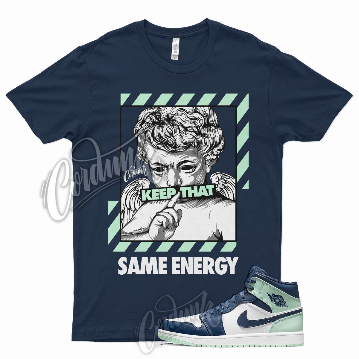 Navy ENERGY Shirt for J1 1 Mystic Blue Mint Foam 6 Tropical Twist Low Mid 5