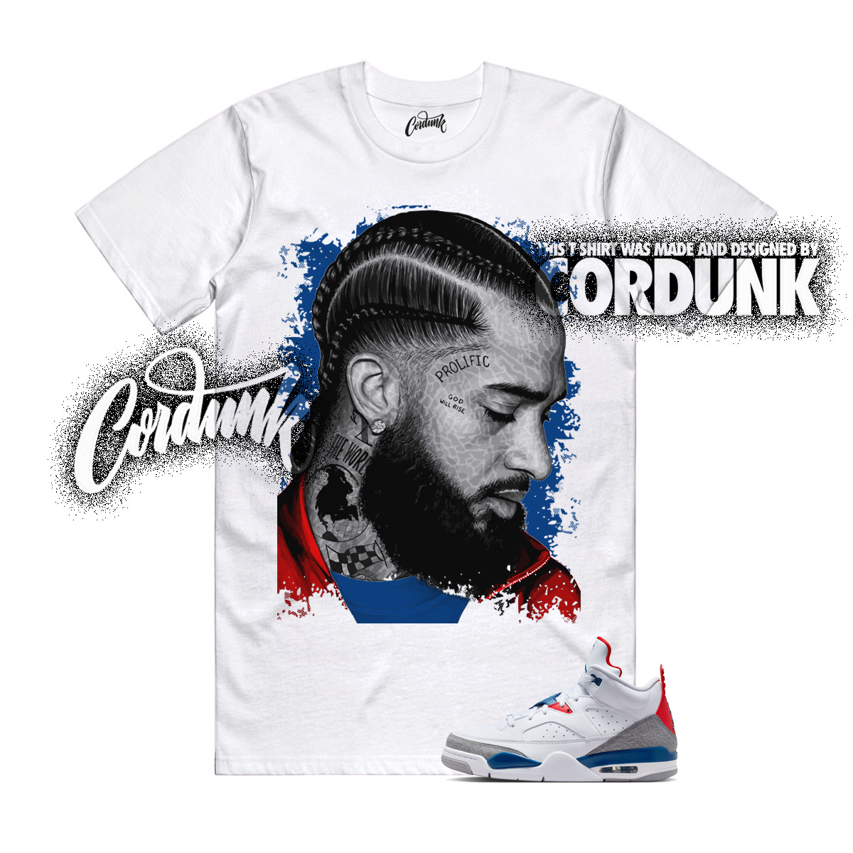 Son of Mars Low True Blue Fire Red Cement Grey White 3 T Shirt Match NIP2