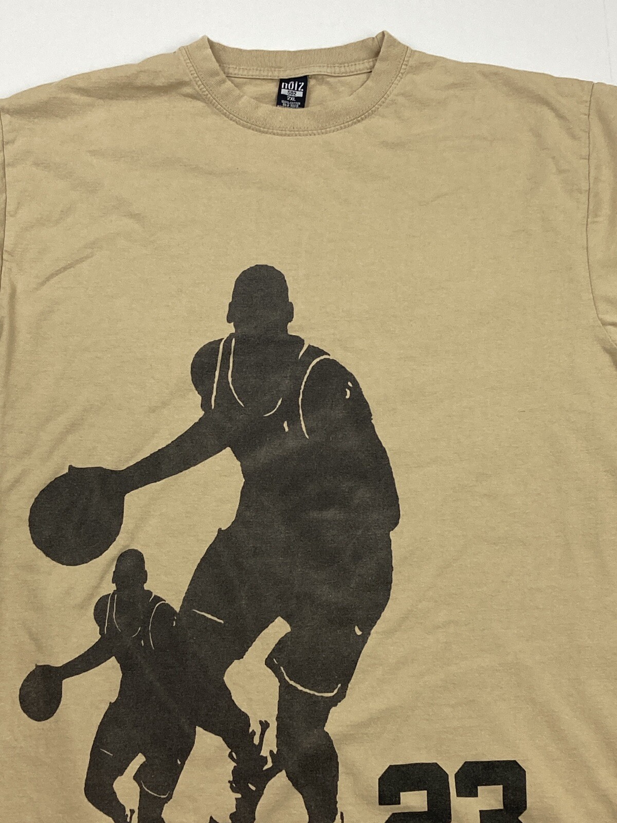Michael Jordan 23 Silhouette Mens Cotton Graphic Tshirt 2XL Tan Noiz 502