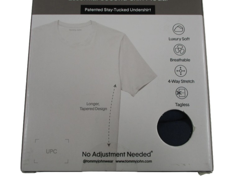 3 PACK TOMMY JOHN WHITE BLACK SECOND SKIN MODAL CREW NECK STAY TUCKED UNDERSHIRT