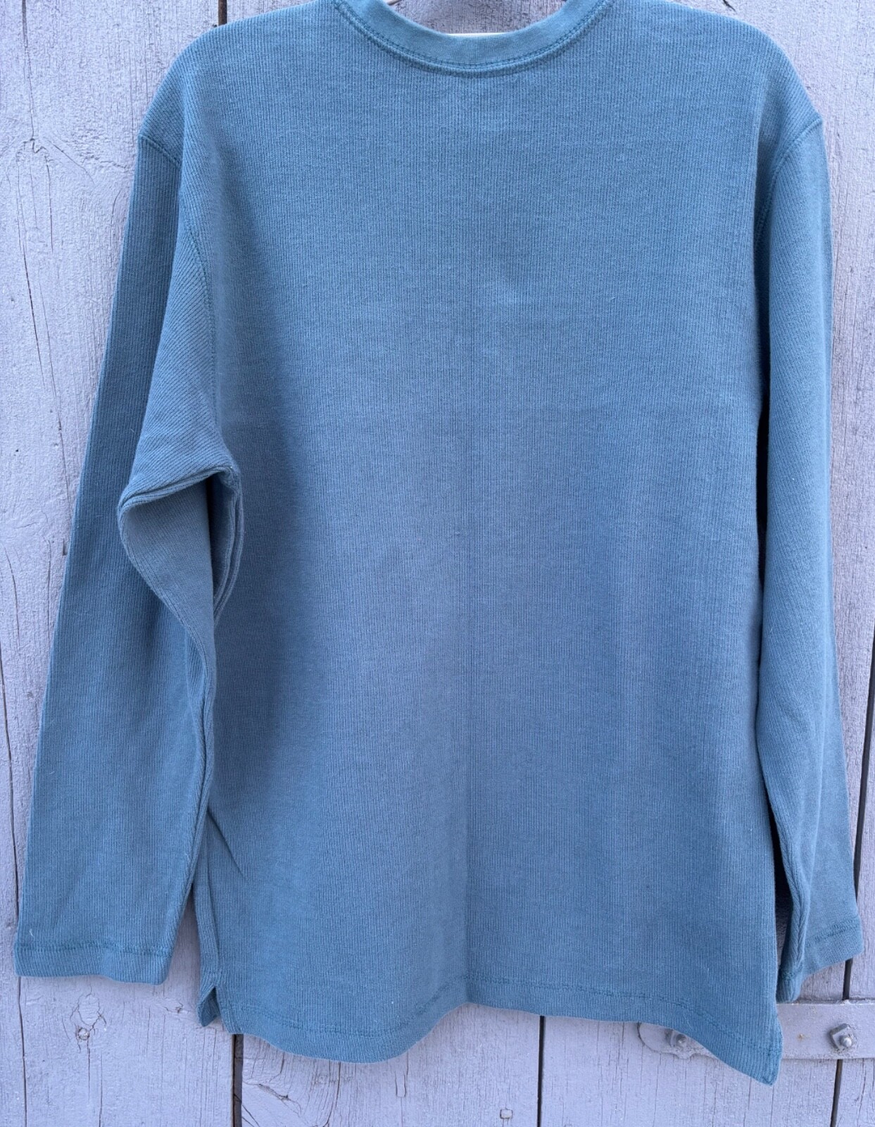 NWT Basic Editions T-Shirt Men’s (S) Long Sleeve Striped Thermal Crew Neck Blue