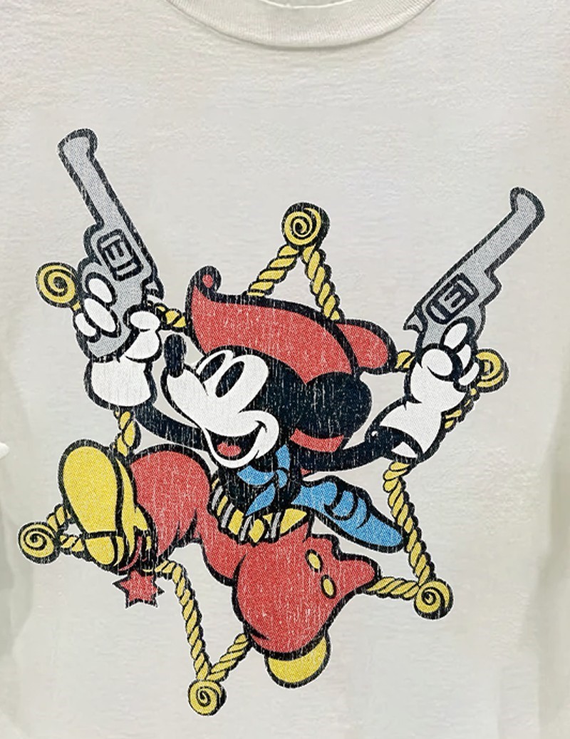 Mickey Gunslinger Outlaw Washed T-Shirt White L