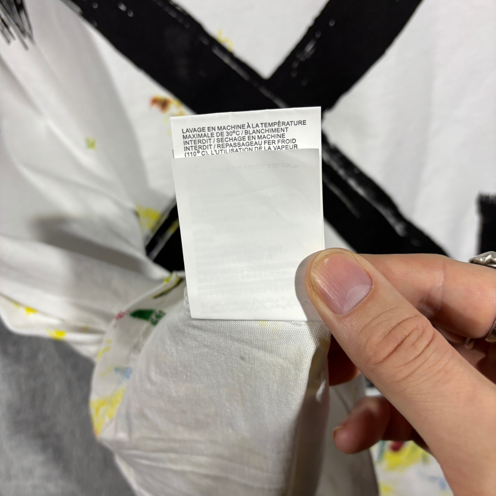 Off White Main Label Graphic T Shirt Adult XL White Paint Splatter Virgil Abloh