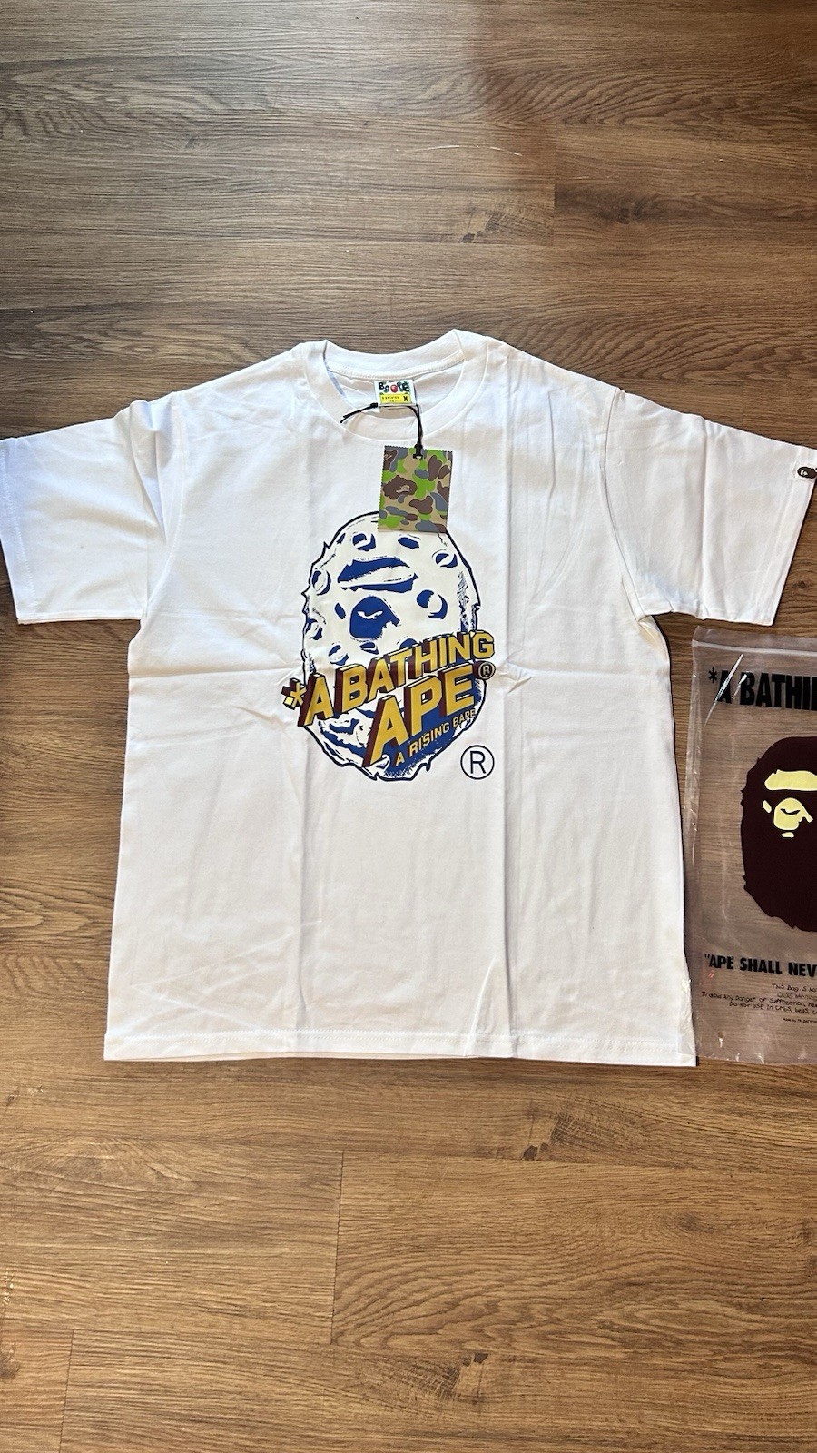 A Bathing Ape BAPE White Ape Head Logo Graphic Tee, Regular Fit, Cotton M